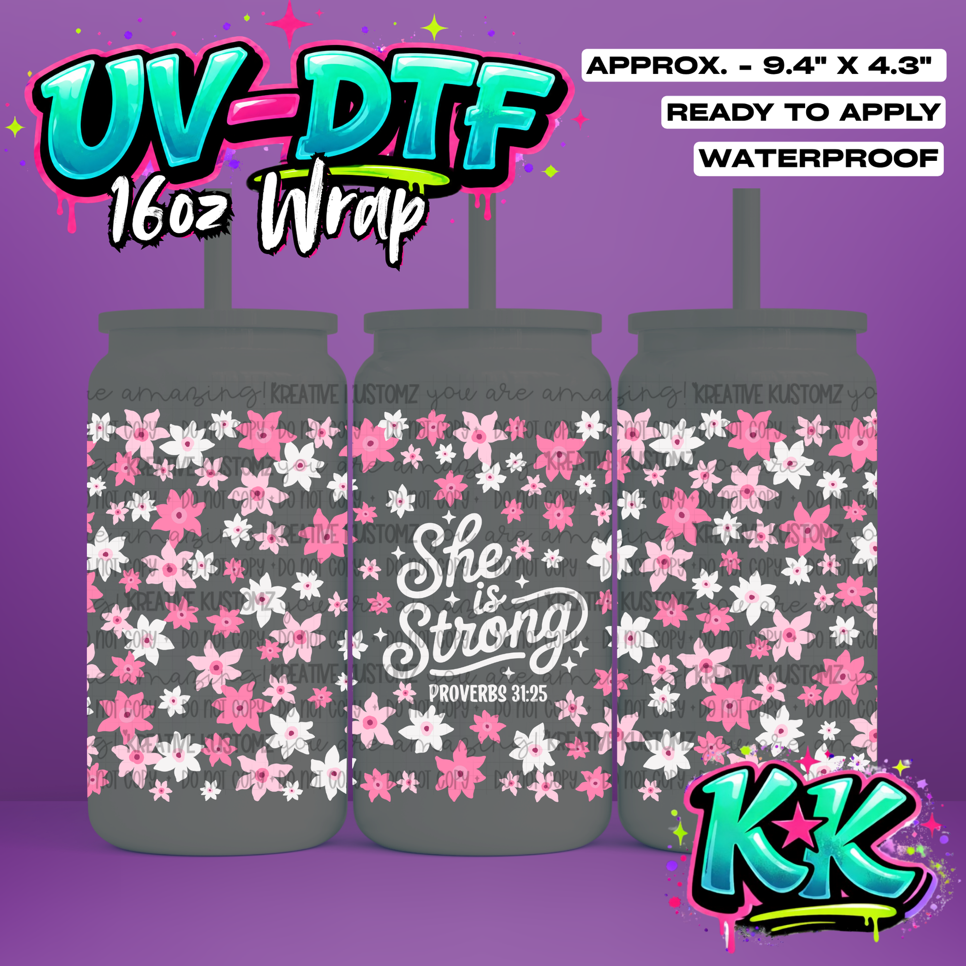 6925 | UV DTF Cup Wrap for 16oz Libbey Glass