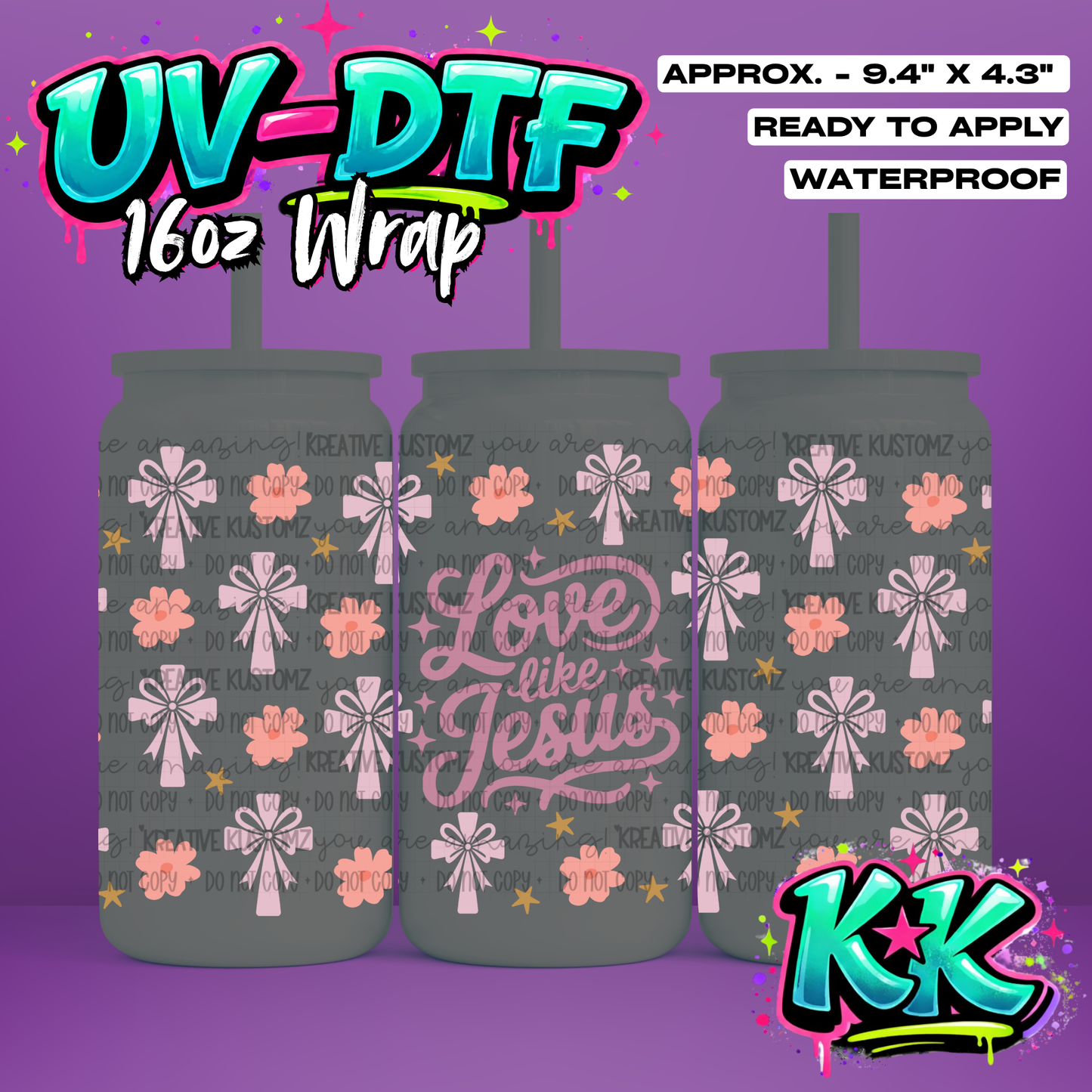 6927 | UV DTF Cup Wrap for 16oz Libbey Glass