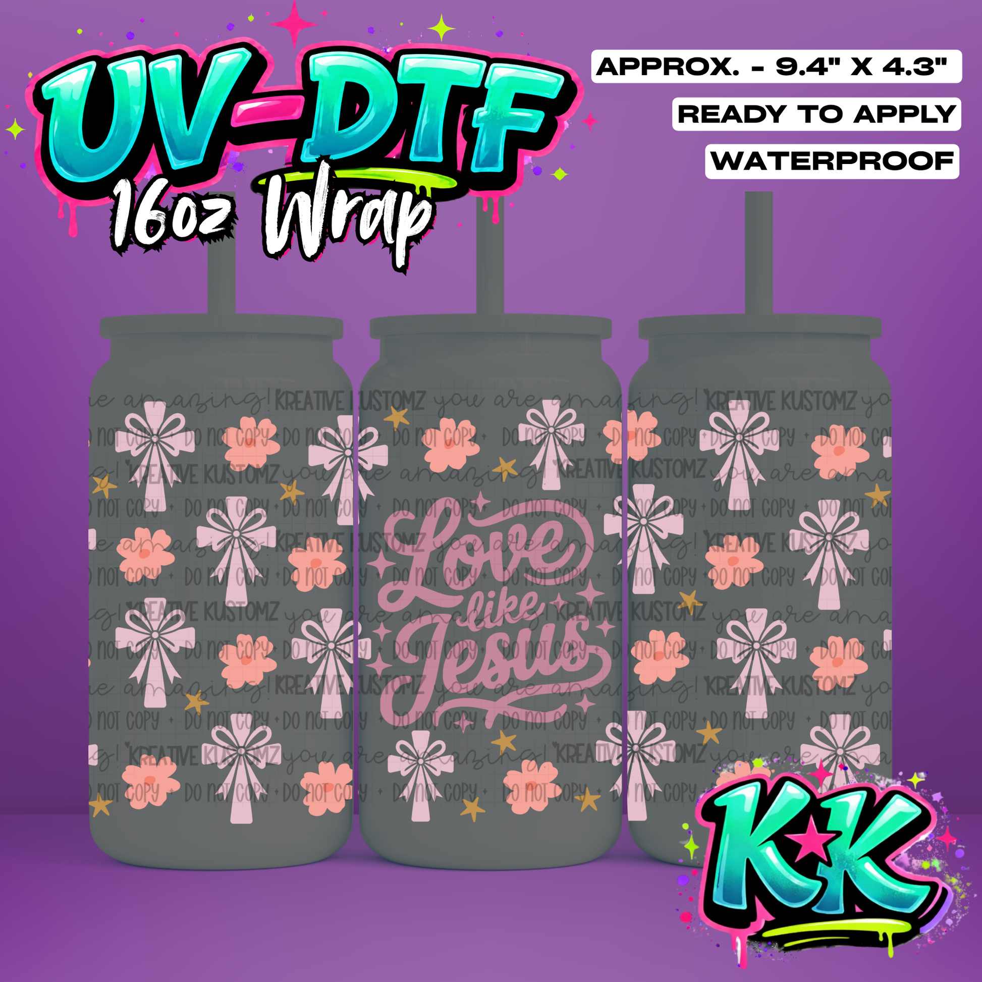 6927 | UV DTF Cup Wrap for 16oz Libbey Glass