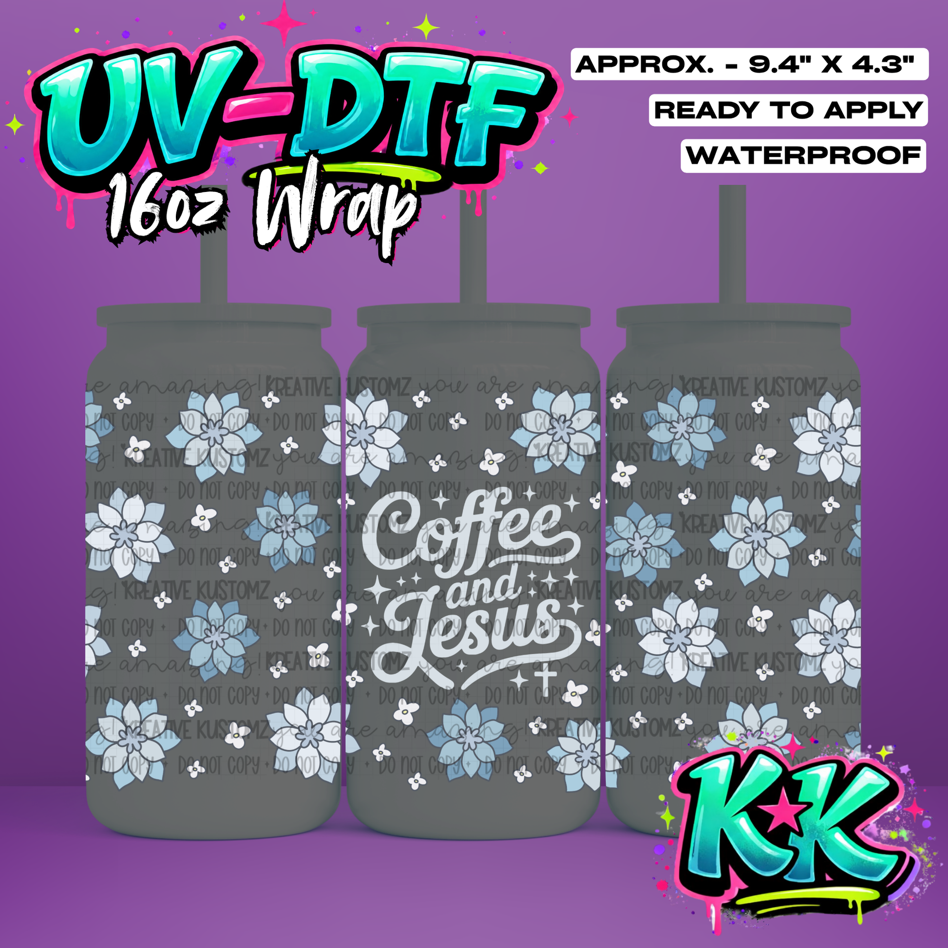 6930 | UV DTF Cup Wrap for 16oz Libbey Glass