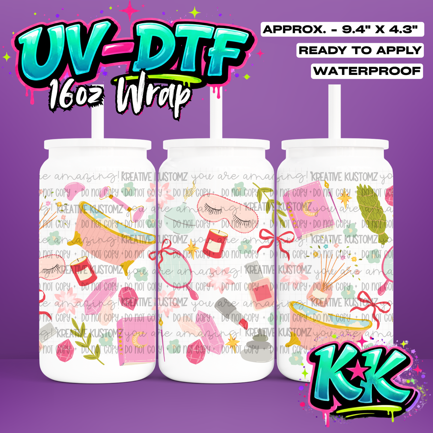 6932 | UV DTF Cup Wrap for 16oz Libbey Glass