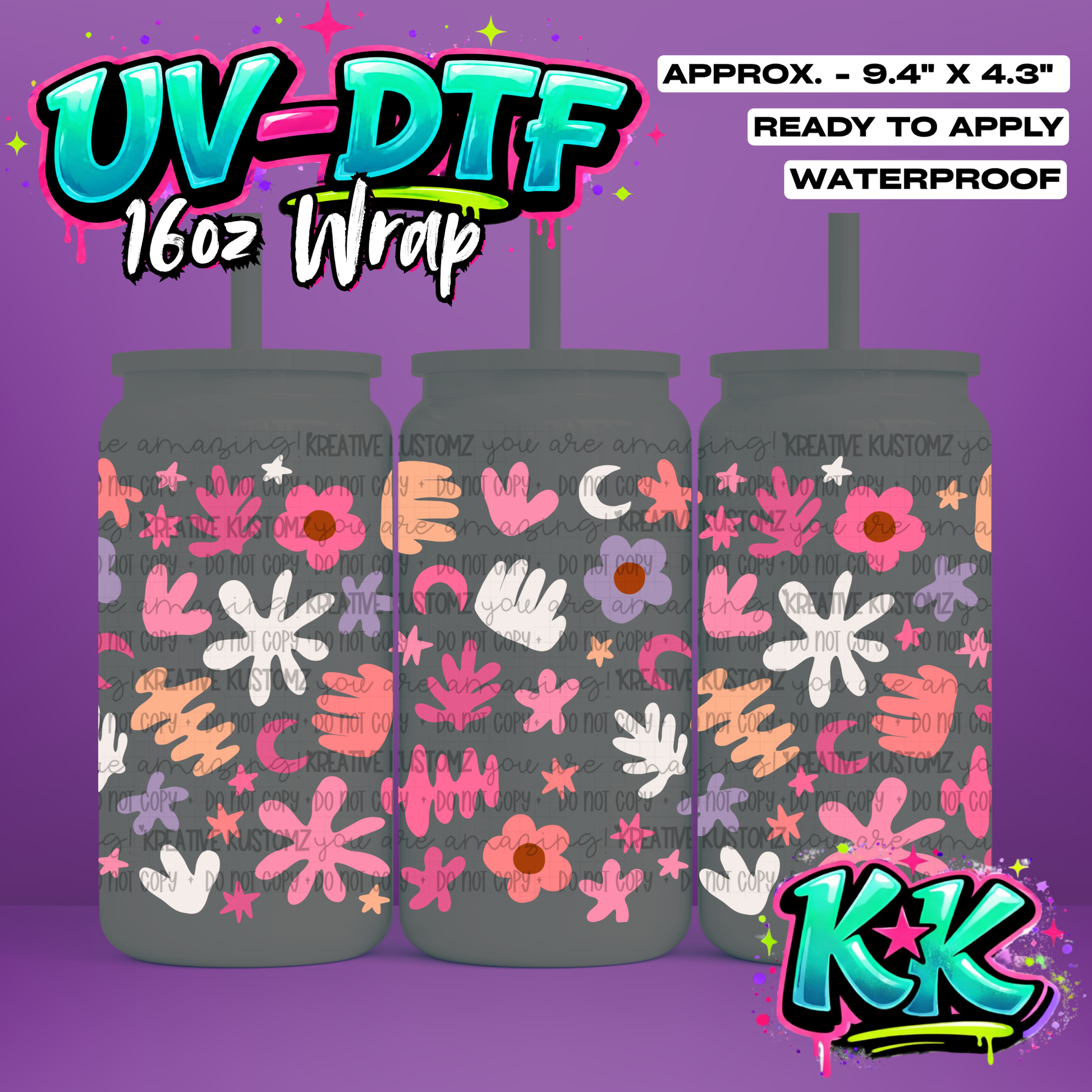 6933 | UV DTF Cup Wrap for 16oz Libbey Glass