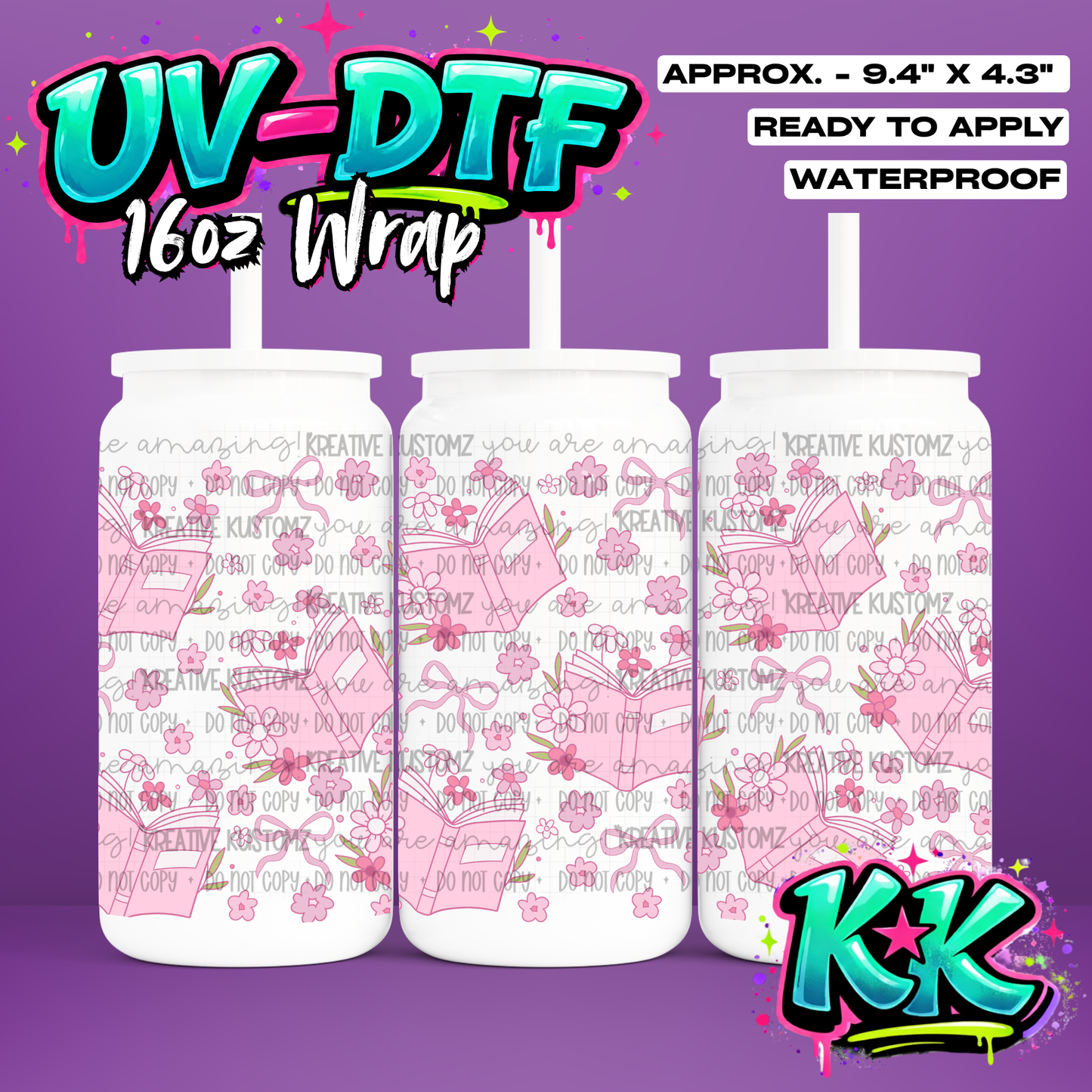 6934 | UV DTF Cup Wrap for 16oz Libbey Glass