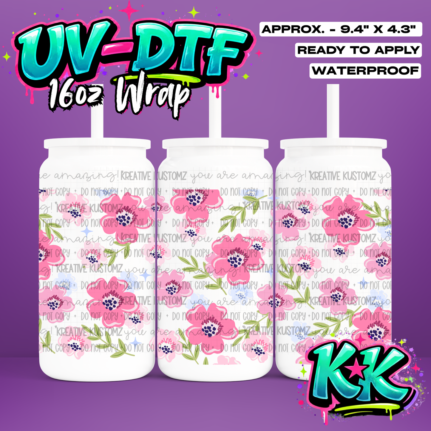 6936 | UV DTF Cup Wrap for 16oz Libbey Glass
