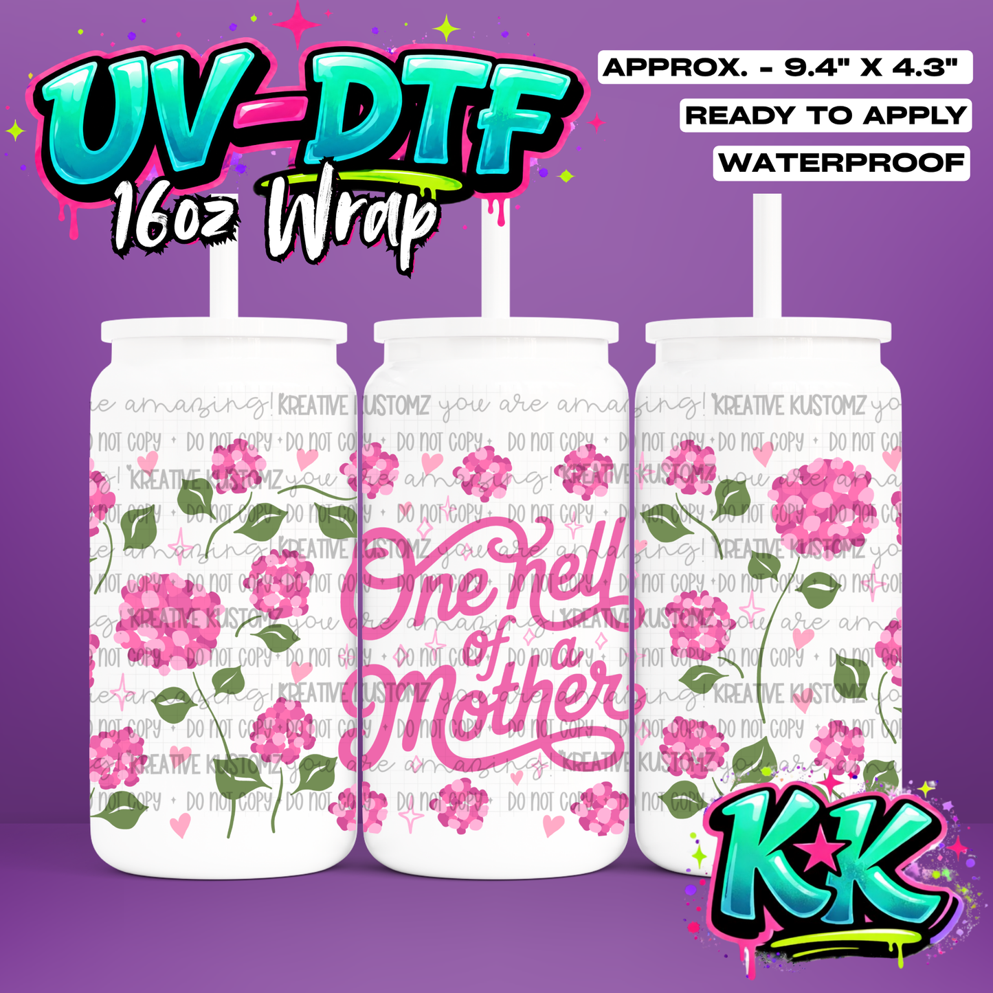 6939 | UV DTF Cup Wrap for 16oz Libbey Glass