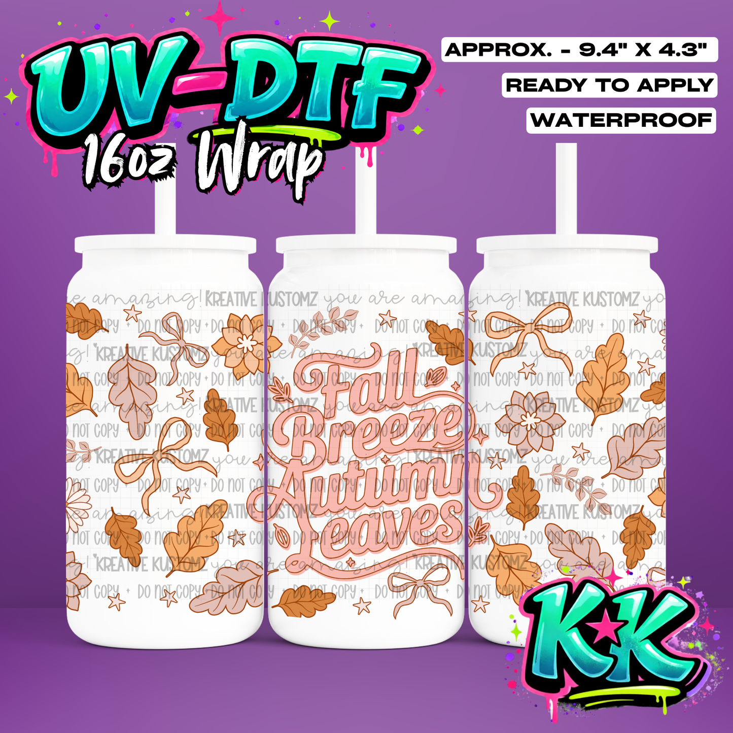 6941 | UV DTF Cup Wrap for 16oz Libbey Glass