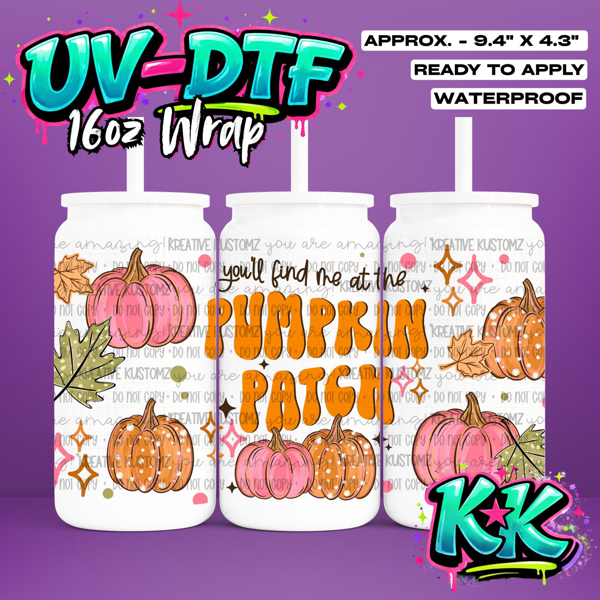 6951 | UV DTF Cup Wrap for 16oz Libbey Glass