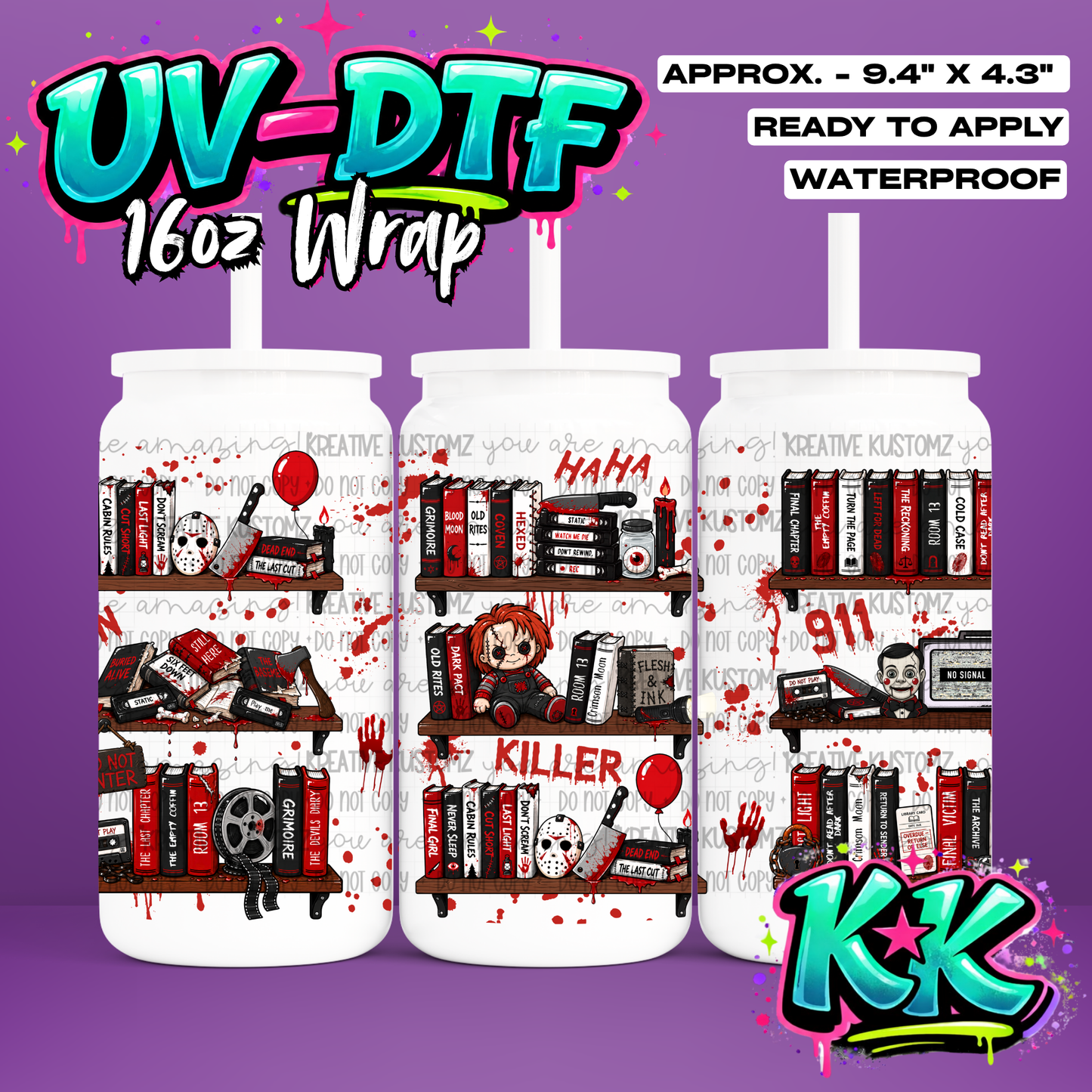 6954 | UV DTF Cup Wrap for 16oz Libbey Glass