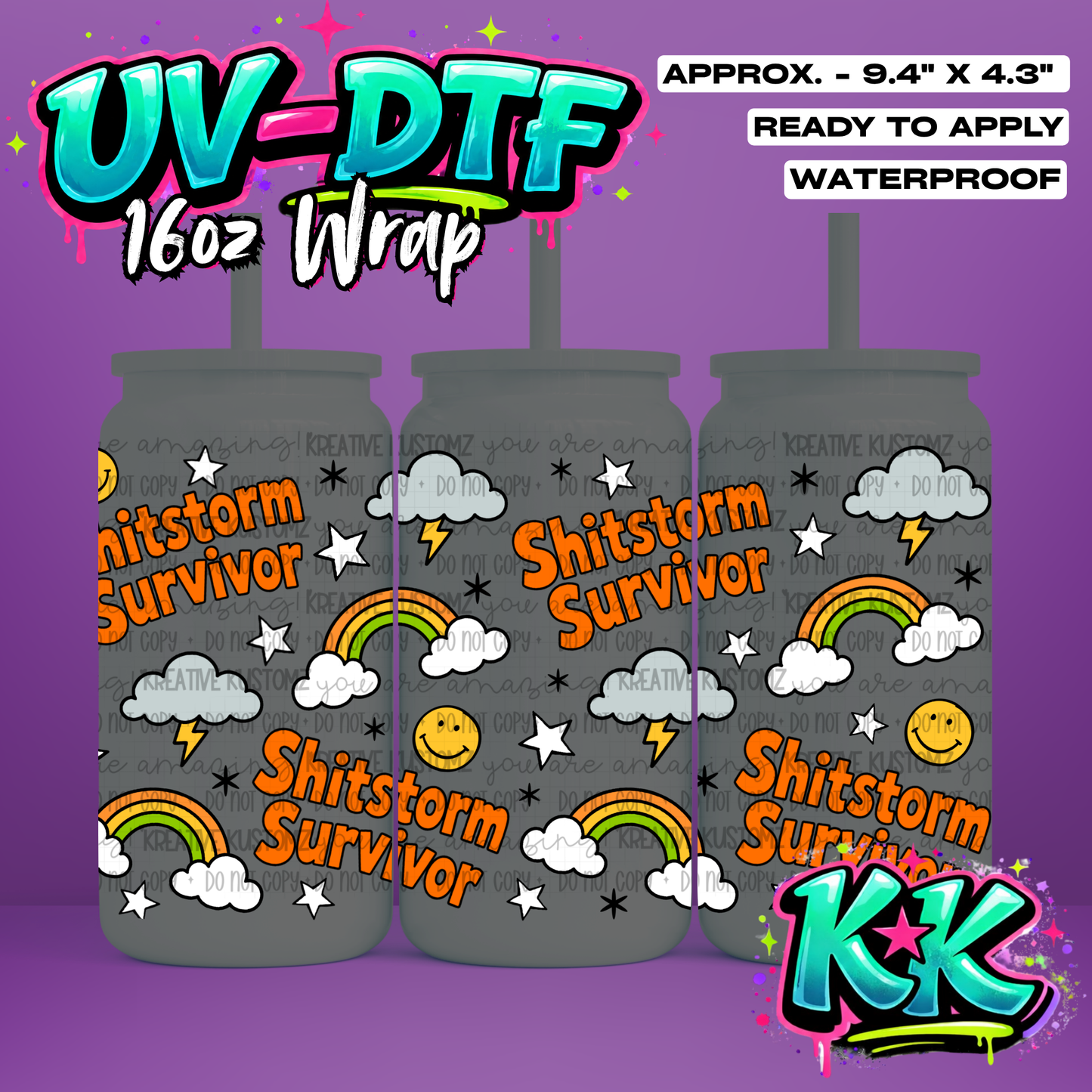 6955 | UV DTF Cup Wrap for 16oz Libbey Glass