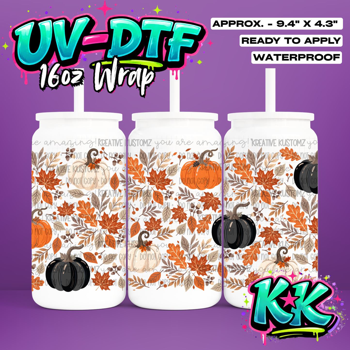 6959 | UV DTF Cup Wrap for 16oz Libbey Glass