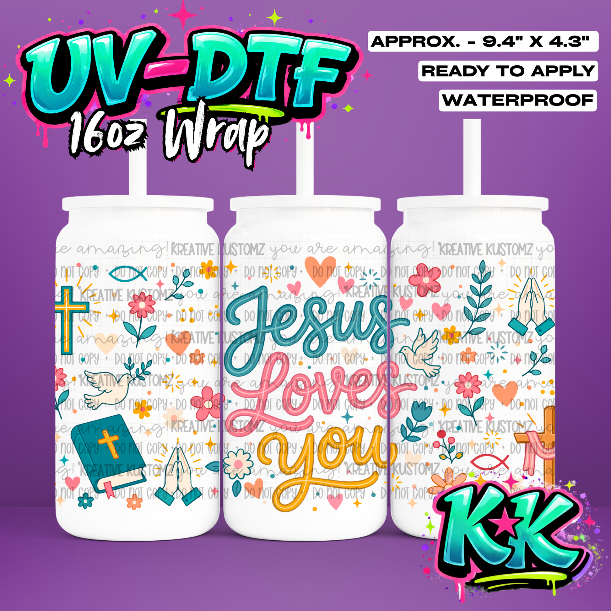 6961 | UV DTF Cup Wrap for 16oz Libbey Glass