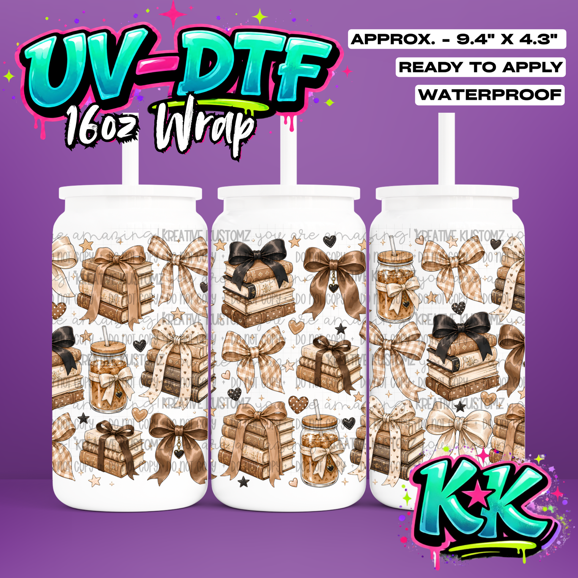 6964 | UV DTF Cup Wrap for 16oz Libbey Glass