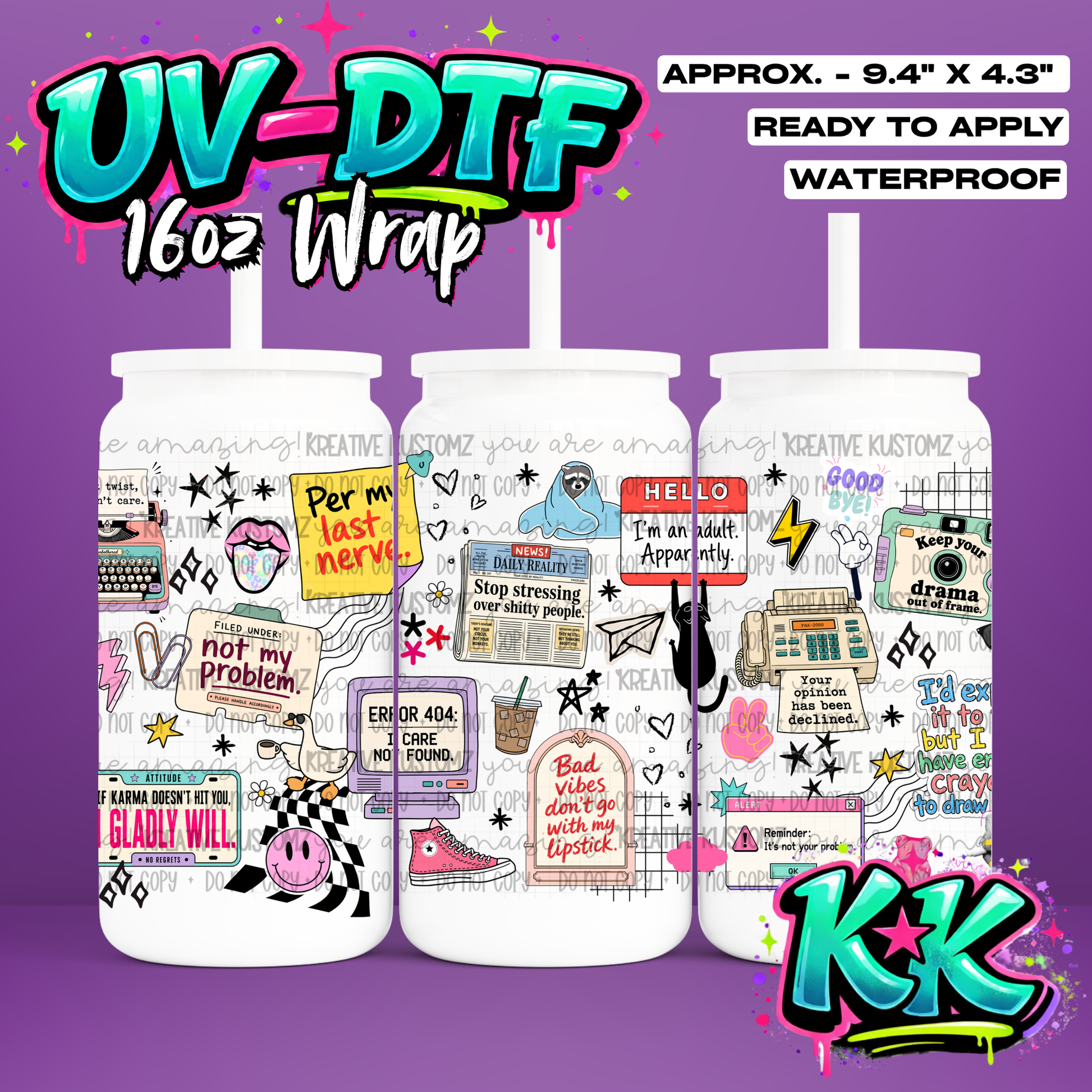 6966 | UV DTF Cup Wrap for 16oz Libbey Glass