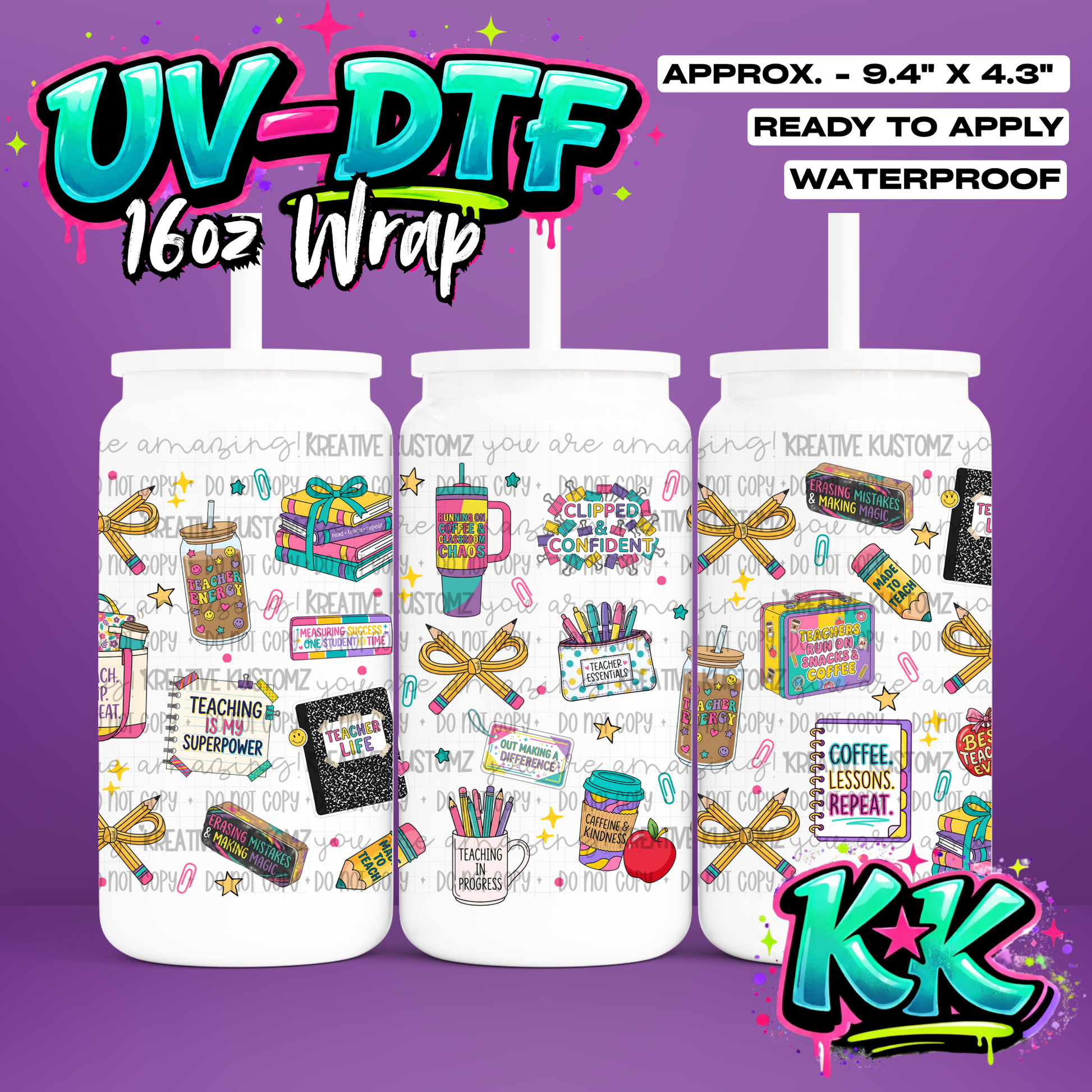 6968 | UV DTF Cup Wrap for 16oz Libbey Glass