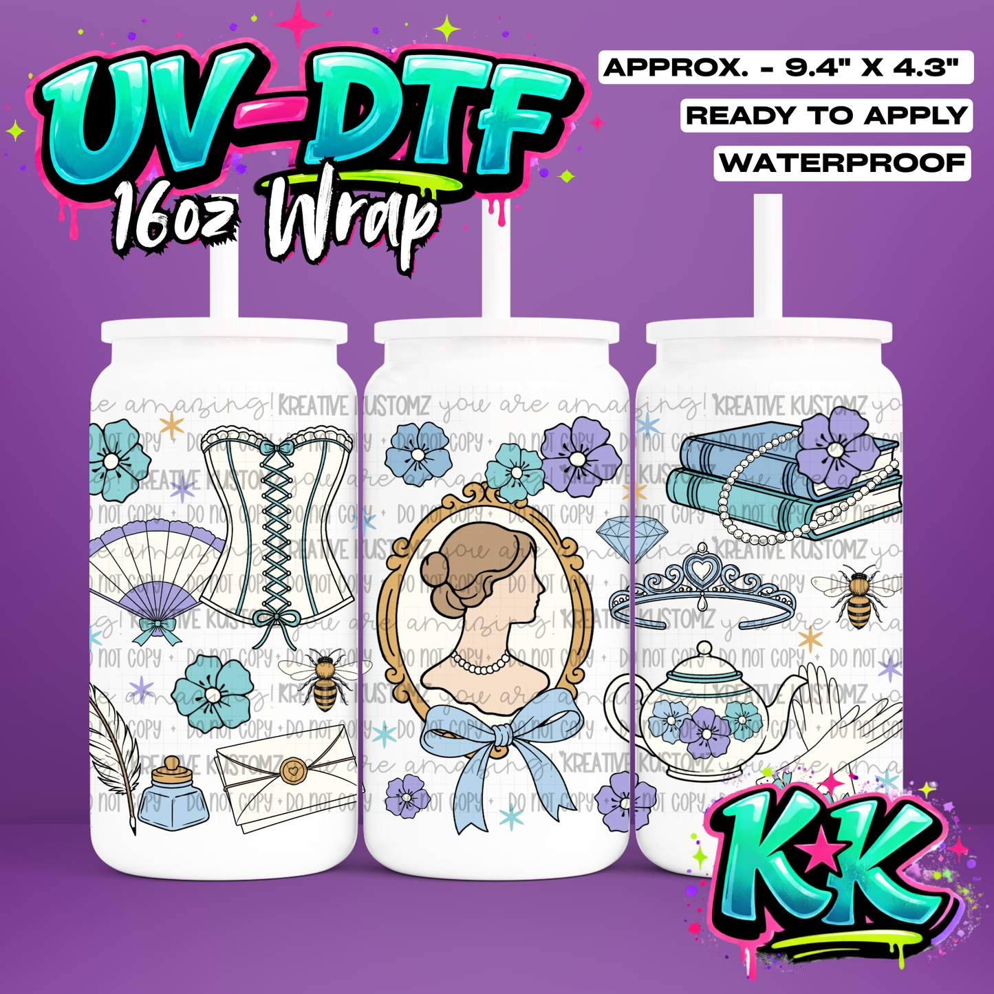 6969 | UV DTF Cup Wrap for 16oz Libbey Glass