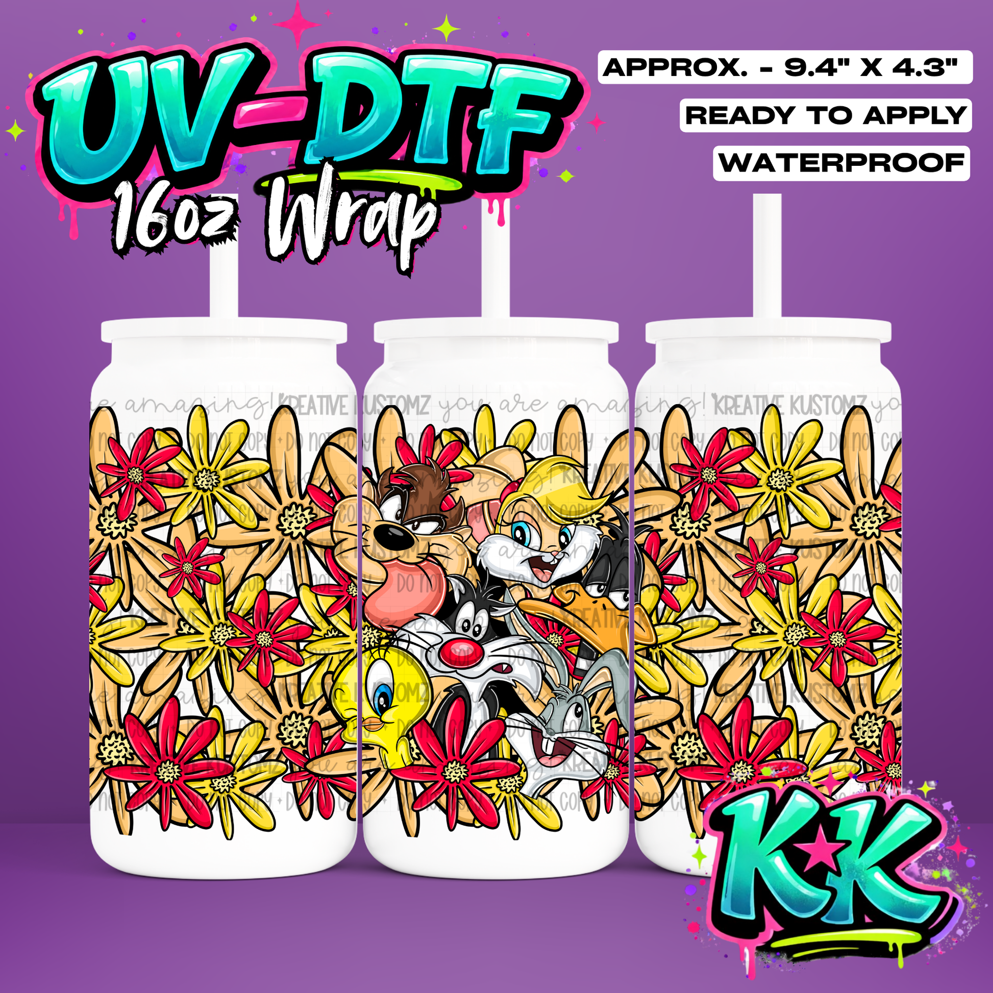 6974 | UV DTF Cup Wrap for 16oz Libbey Glass