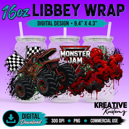 MJ Truck Horror | 16oz Libbey Glass Can Wrap PNG - Digital Download Bundle