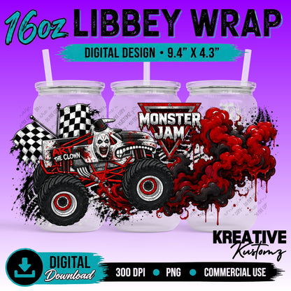 MJ Truck Horror | 16oz Libbey Glass Can Wrap PNG - Digital Download Bundle