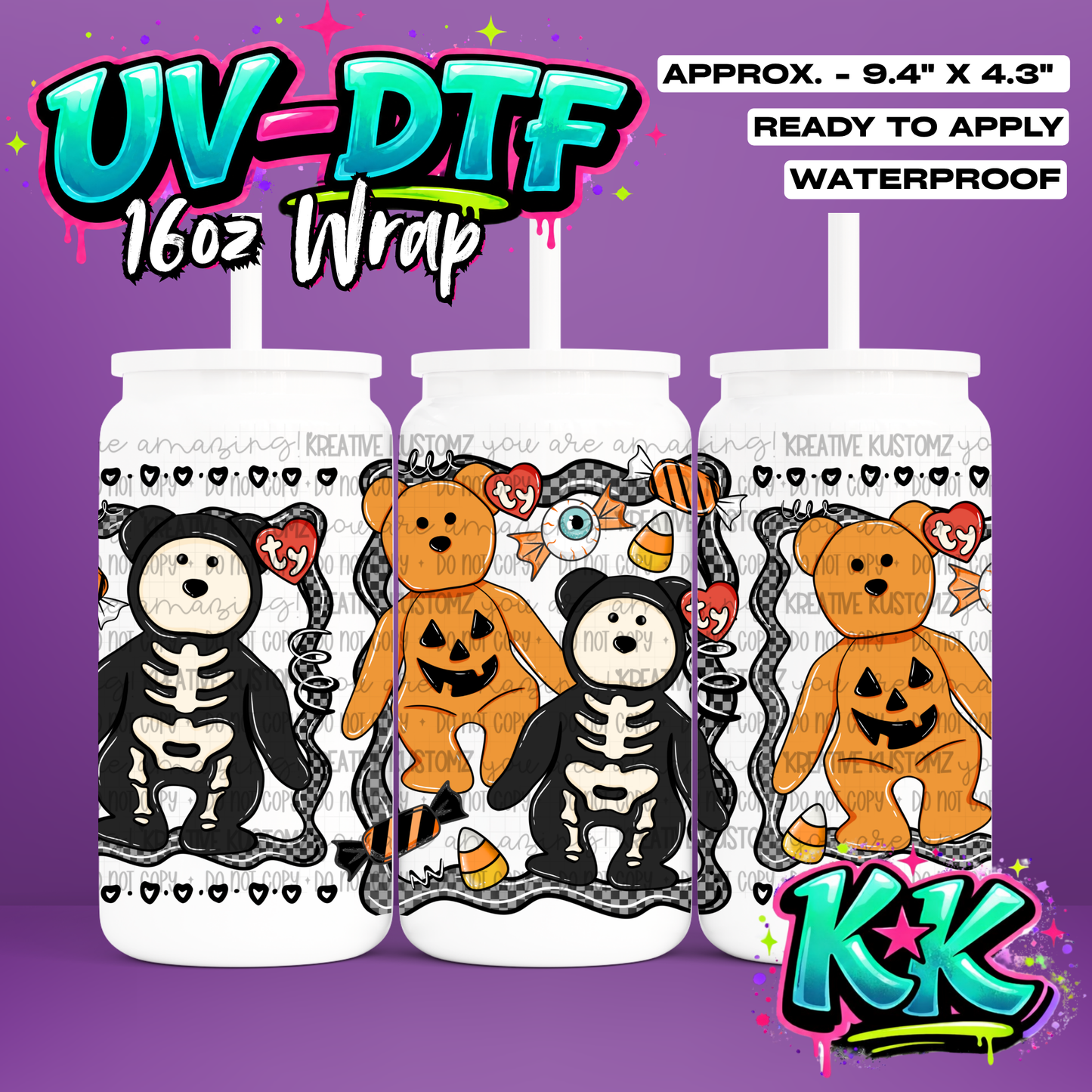 6998 | UV DTF Cup Wrap for 16oz Libbey Glass