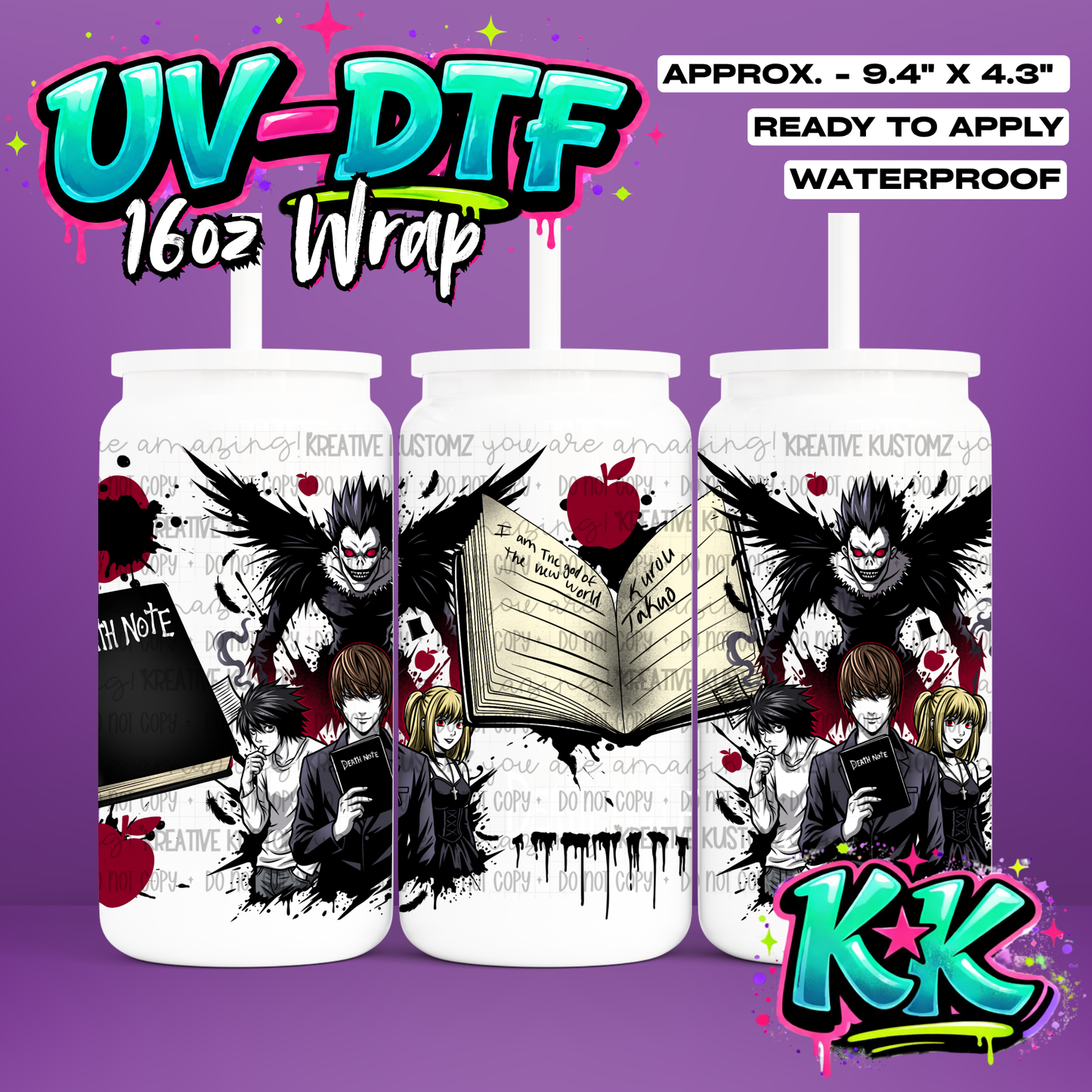 6999 | UV DTF Cup Wrap for 16oz Libbey Glass