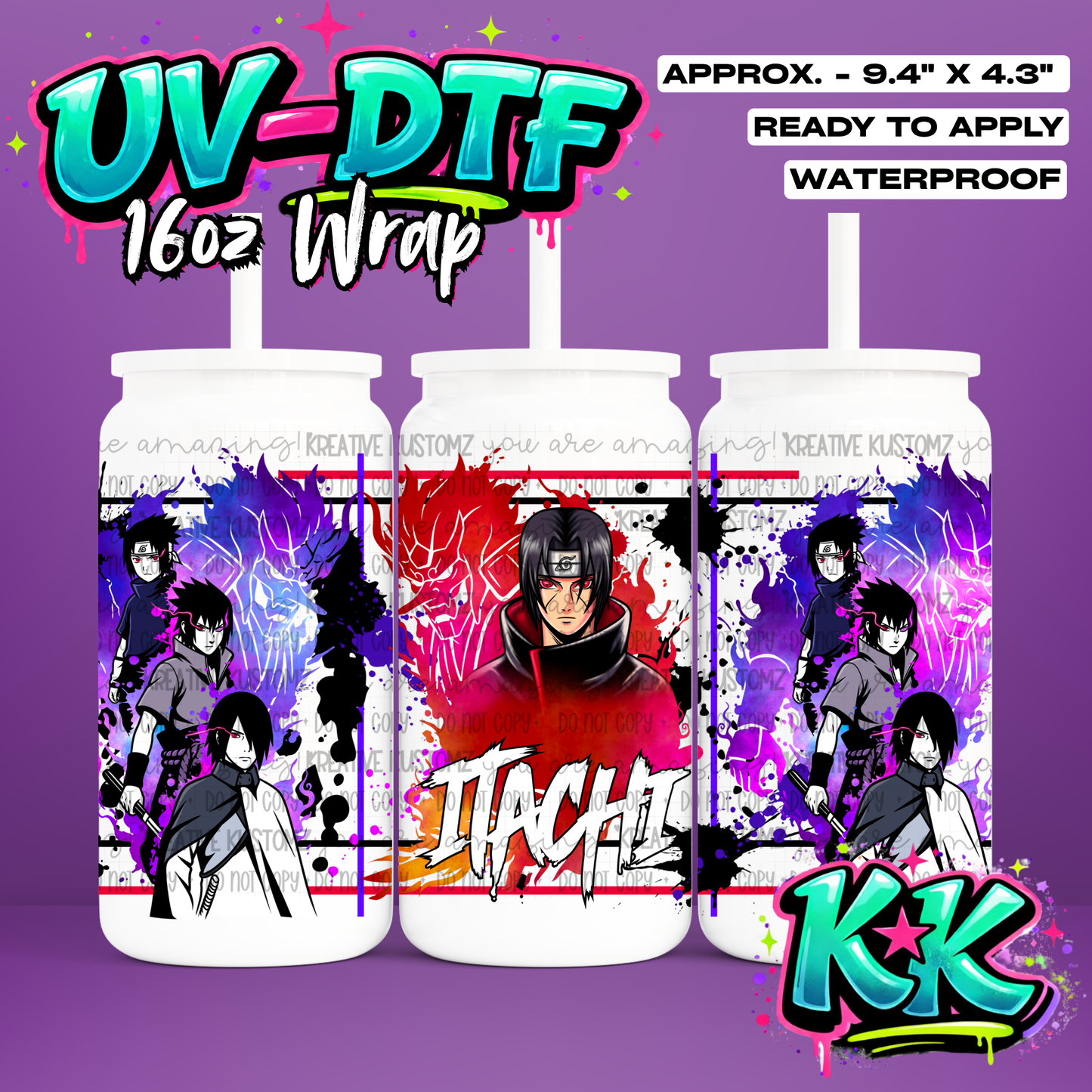7004 | UV DTF Cup Wrap for 16oz Libbey Glass