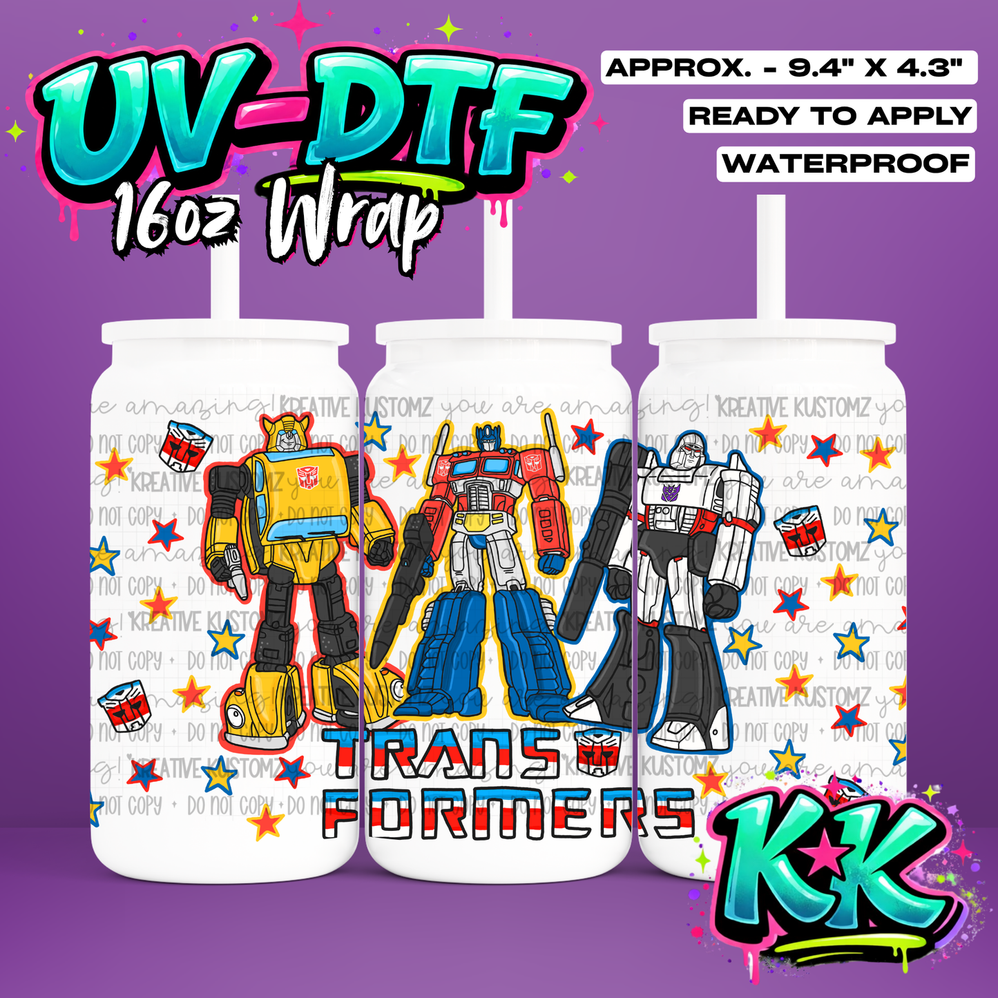 7009 | UV DTF Cup Wrap for 16oz Libbey Glass