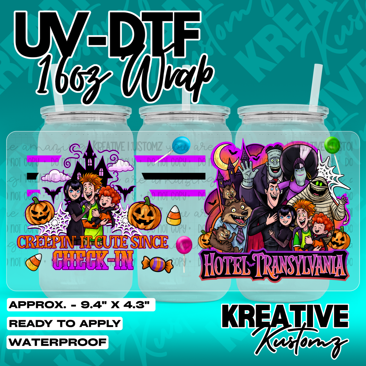 Halloween Hotel | UV DTF Cup Wrap for 16oz Libbey Glass