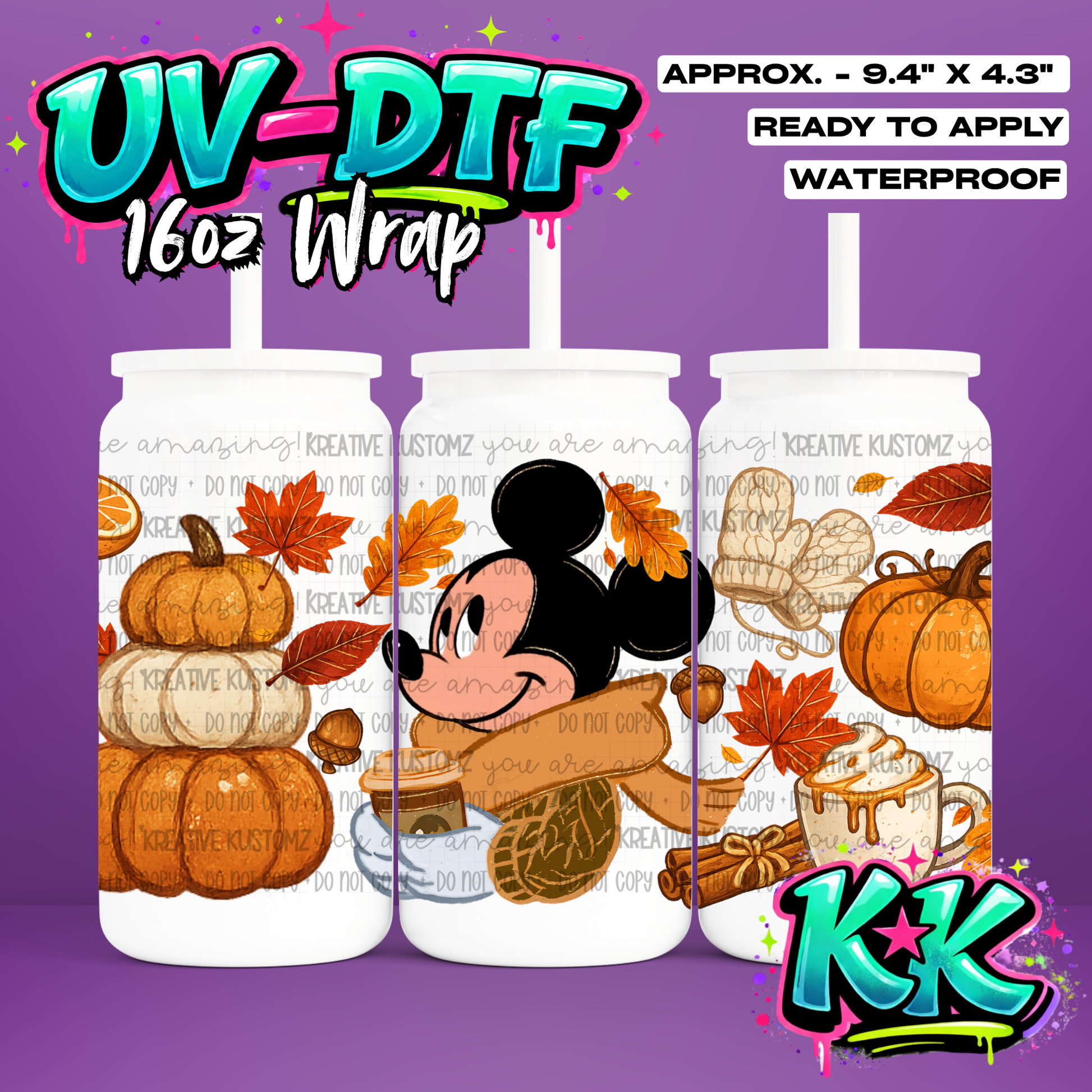 7016 | UV DTF Cup Wrap for 16oz Libbey Glass