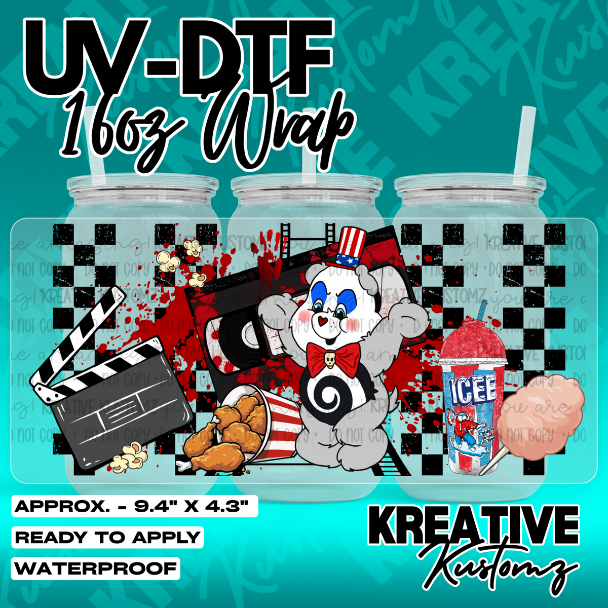 7025 | UV DTF Cup Wrap for 16oz Libbey Glass