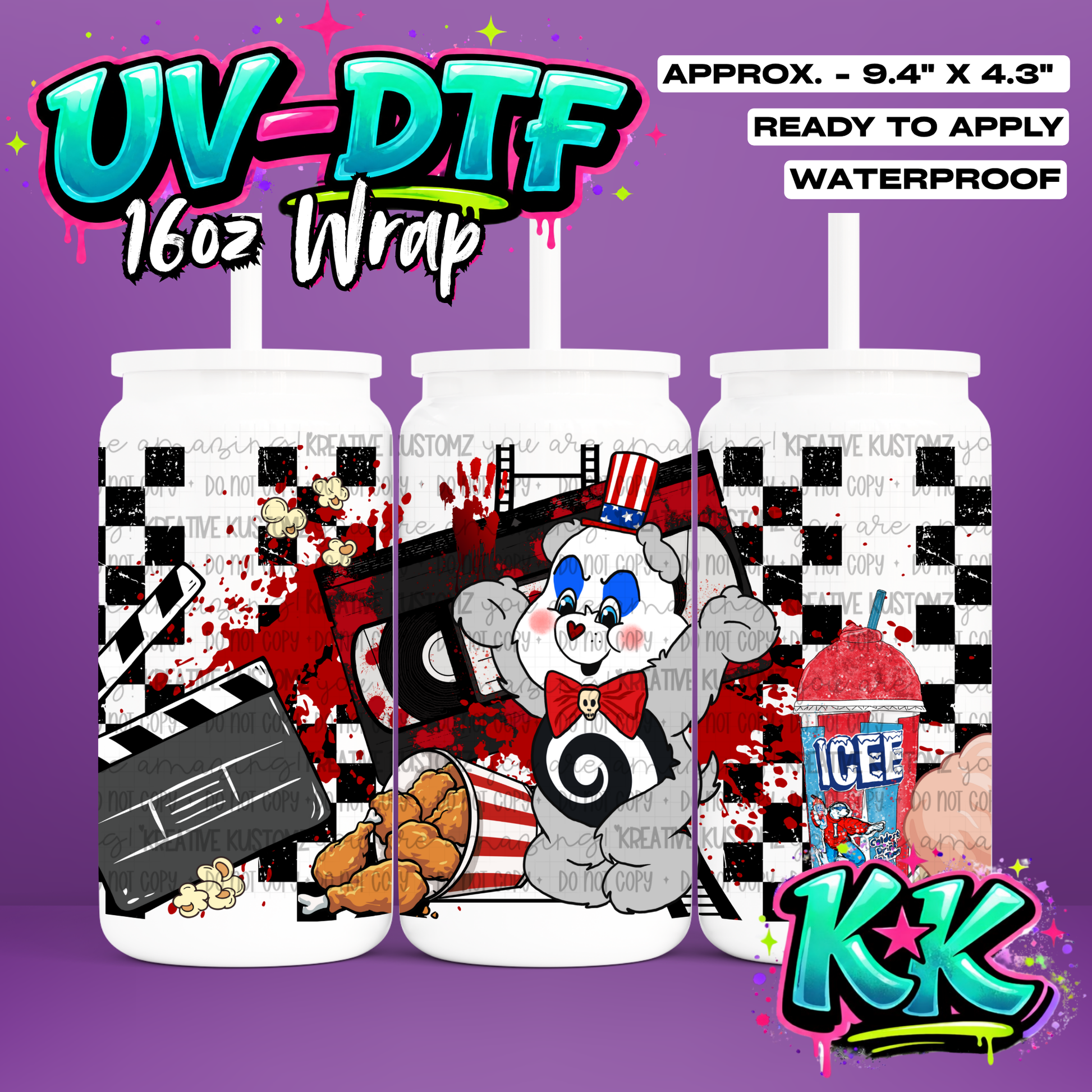 7025 | UV DTF Cup Wrap for 16oz Libbey Glass