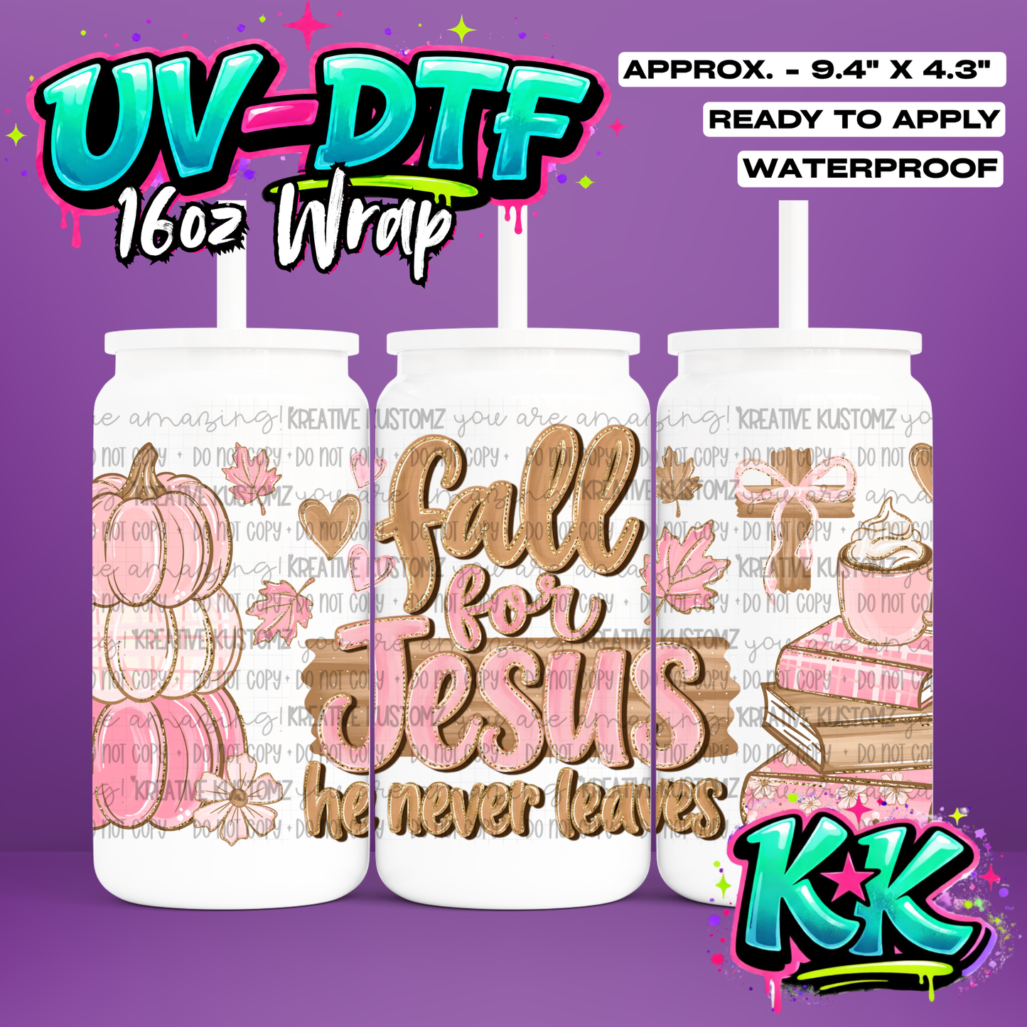 7031 | UV DTF Cup Wrap for 16oz Libbey Glass