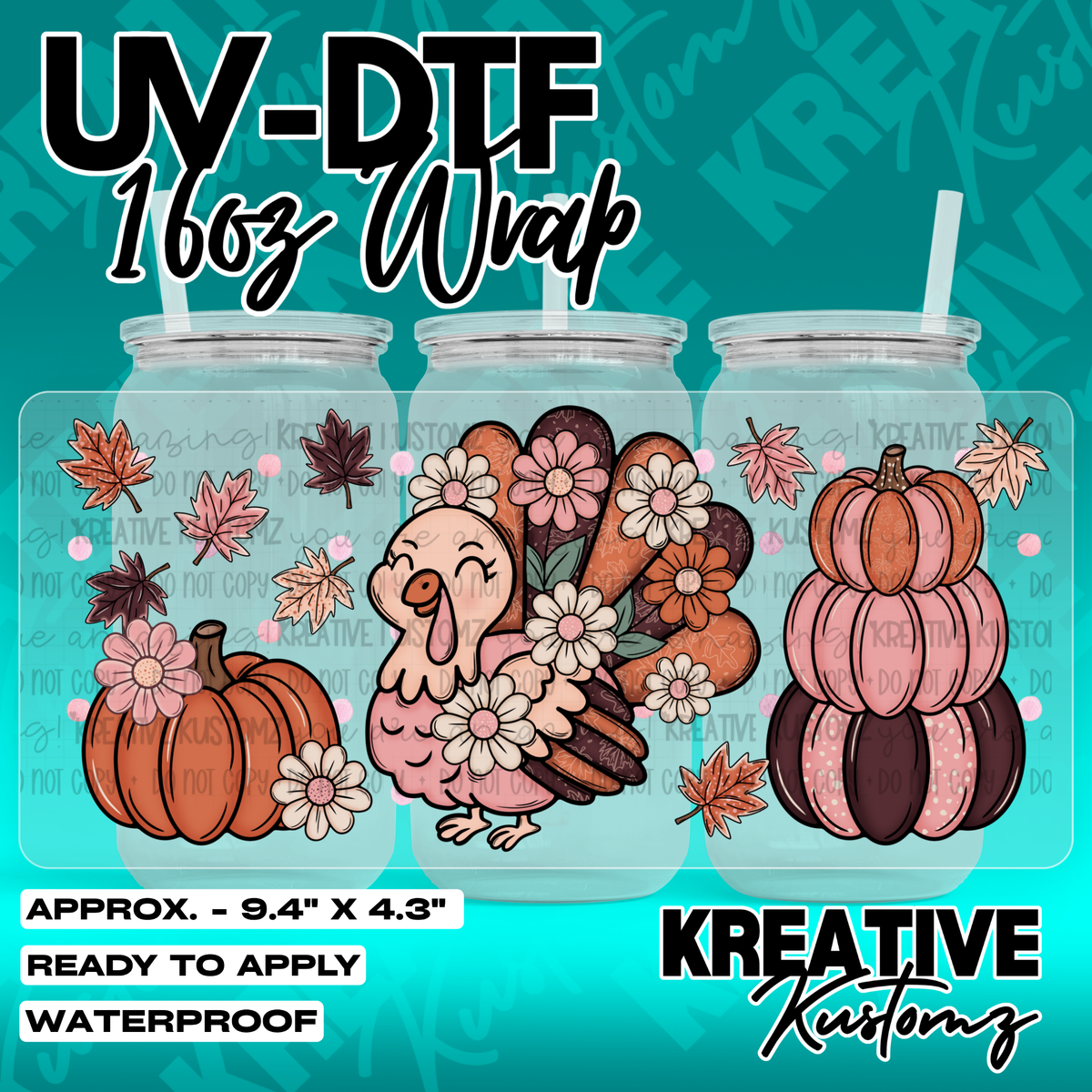 7032 | UV DTF Cup Wrap for 16oz Libbey Glass