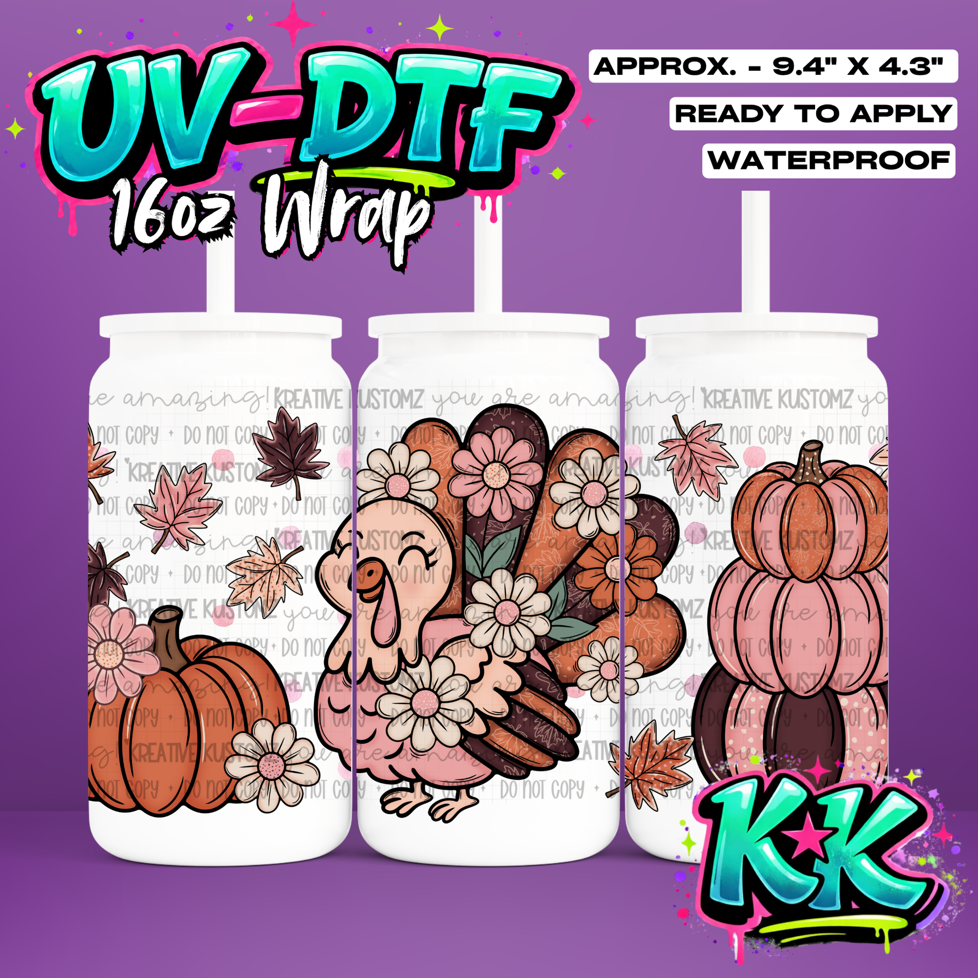 7032 | UV DTF Cup Wrap for 16oz Libbey Glass