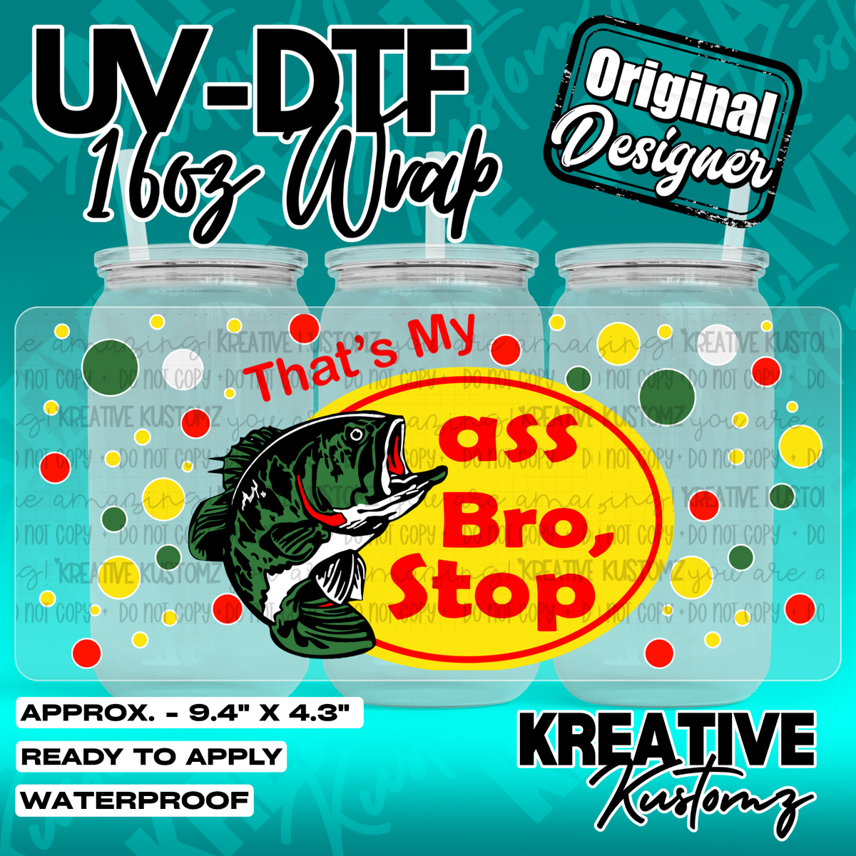 7040 | UV DTF Cup Wrap for 16oz Libbey Glass