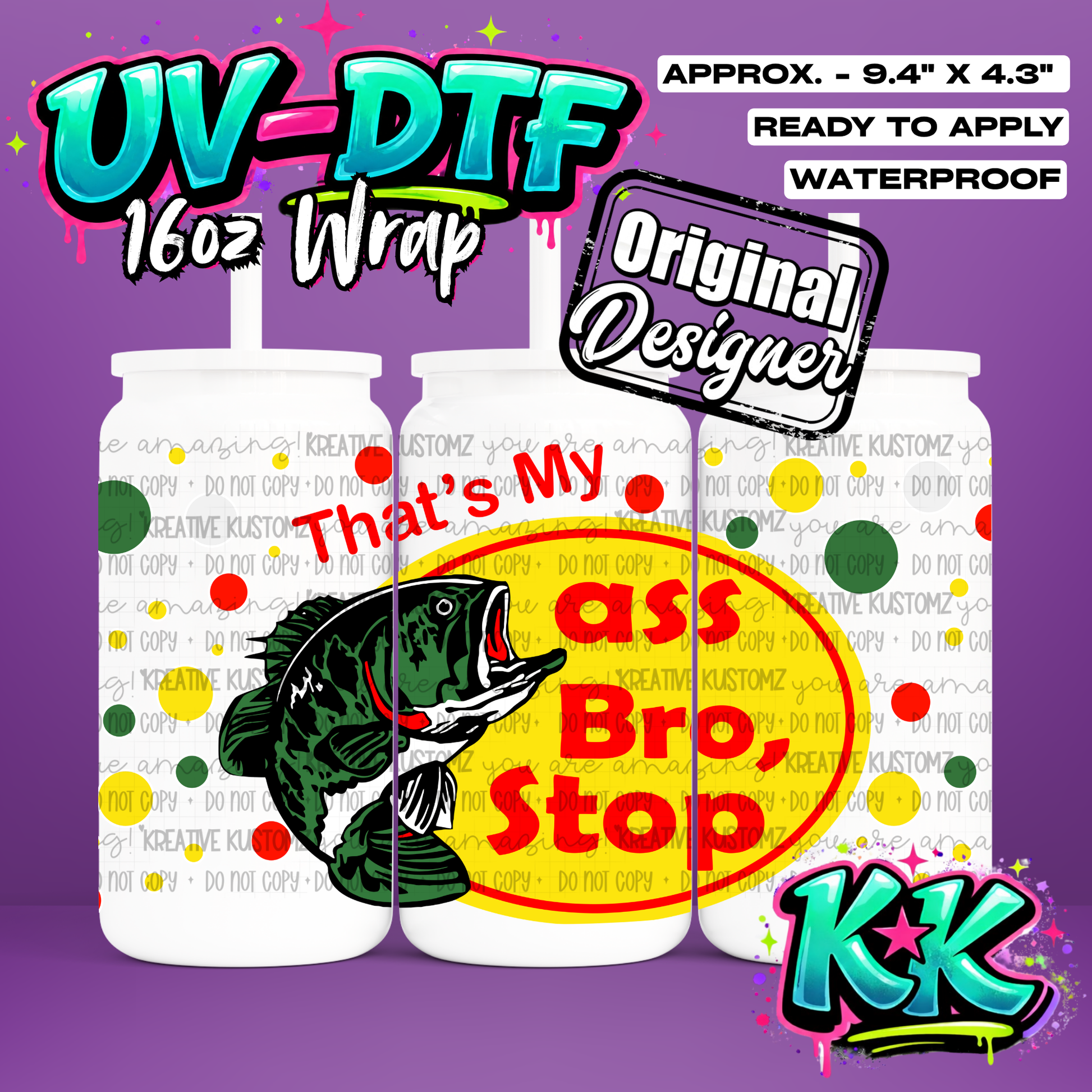 7040 | UV DTF Cup Wrap for 16oz Libbey Glass