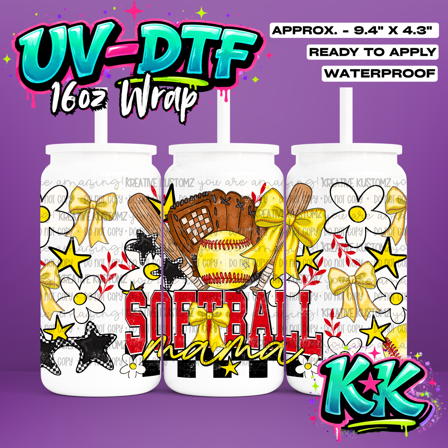7042 | UV DTF Cup Wrap for 16oz Libbey Glass