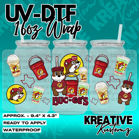 Bucky Coffee | UV DTF Cup Wrap for 16oz Libbey Glass