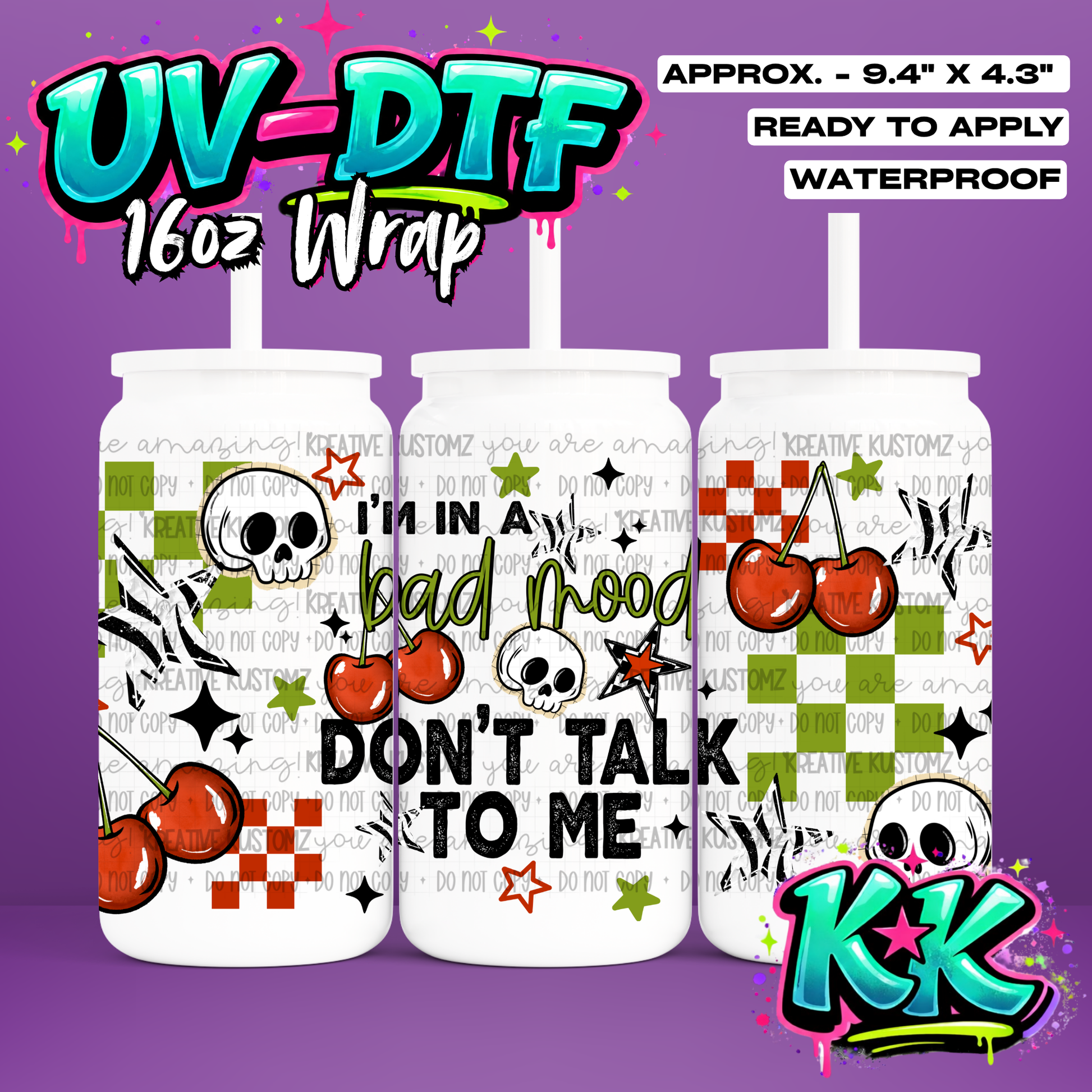 7047 | UV DTF Cup Wrap for 16oz Libbey Glass