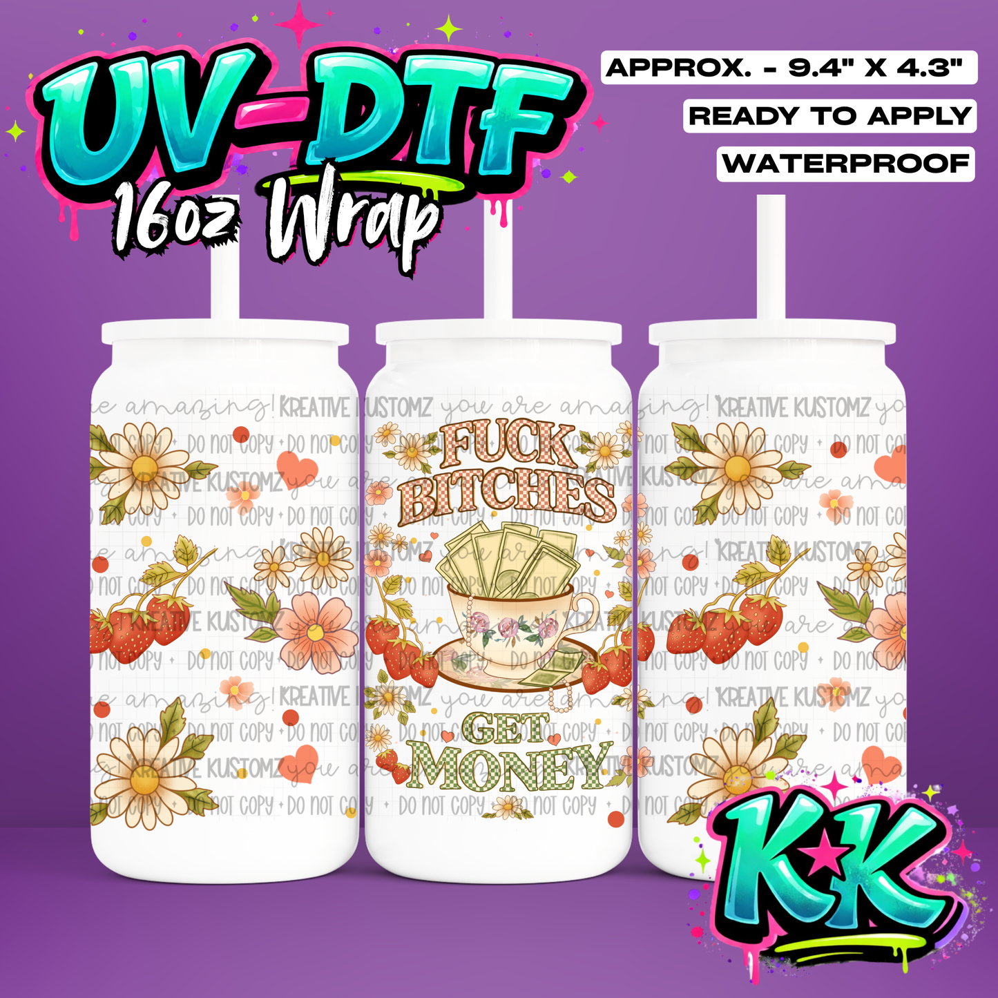 7048 | UV DTF Cup Wrap for 16oz Libbey Glass