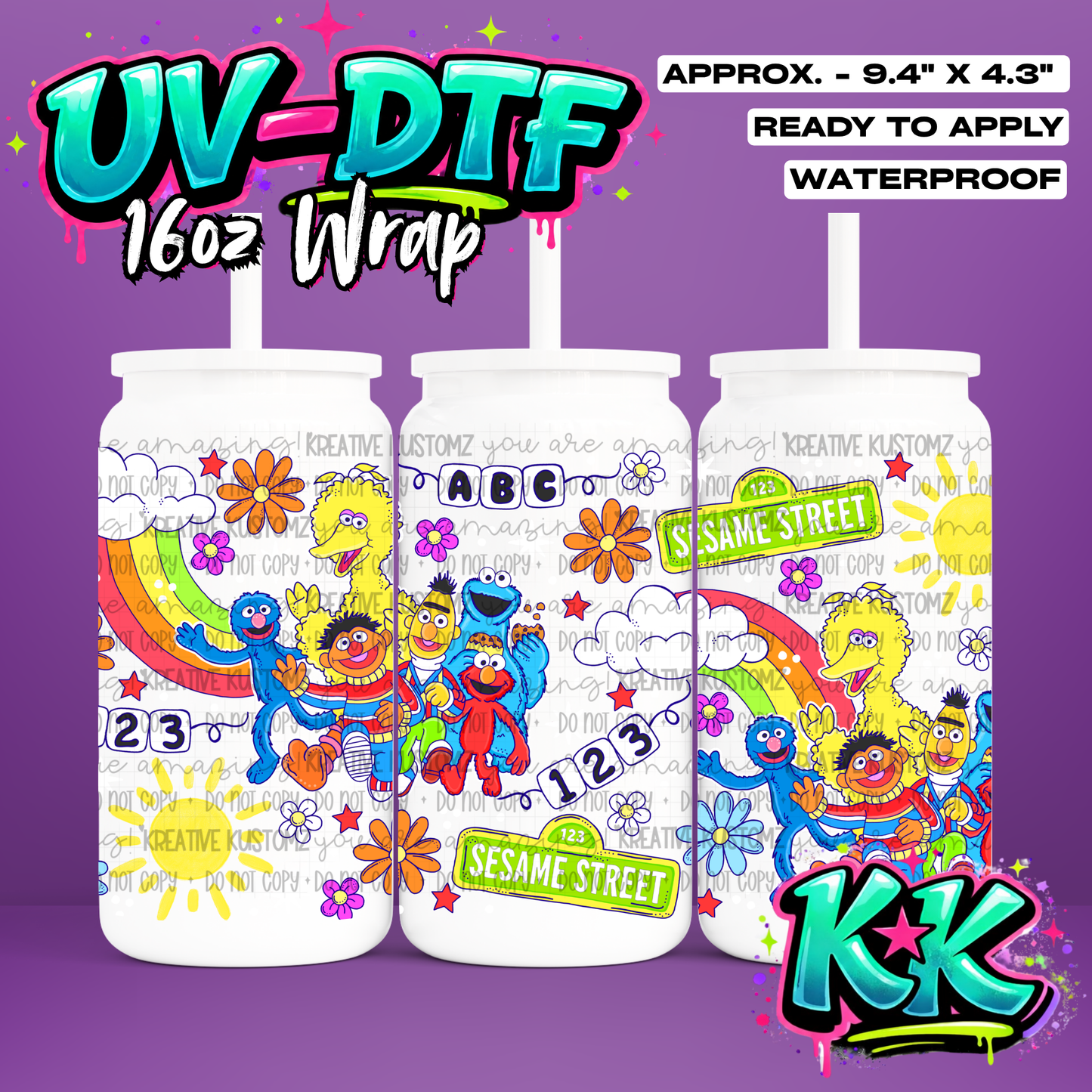 7052 | UV DTF Cup Wrap for 16oz Libbey Glass