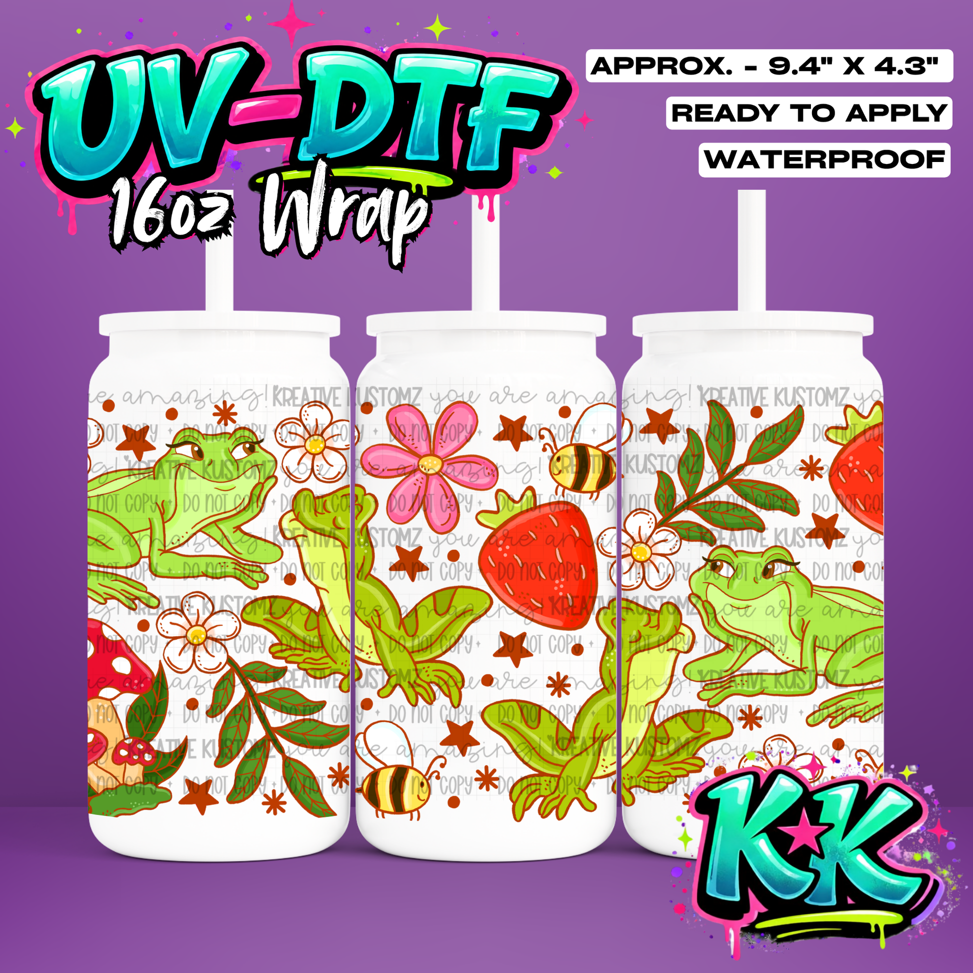 7053 | UV DTF Cup Wrap for 16oz Libbey Glass