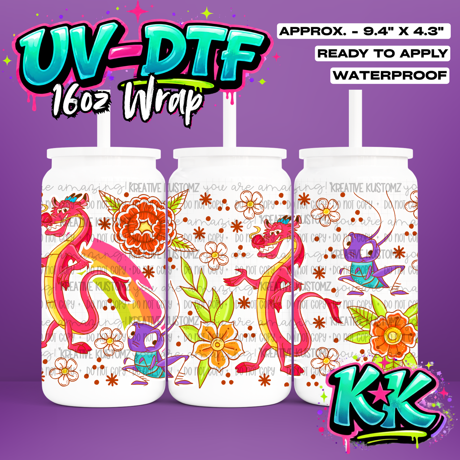 7056 | UV DTF Cup Wrap for 16oz Libbey Glass