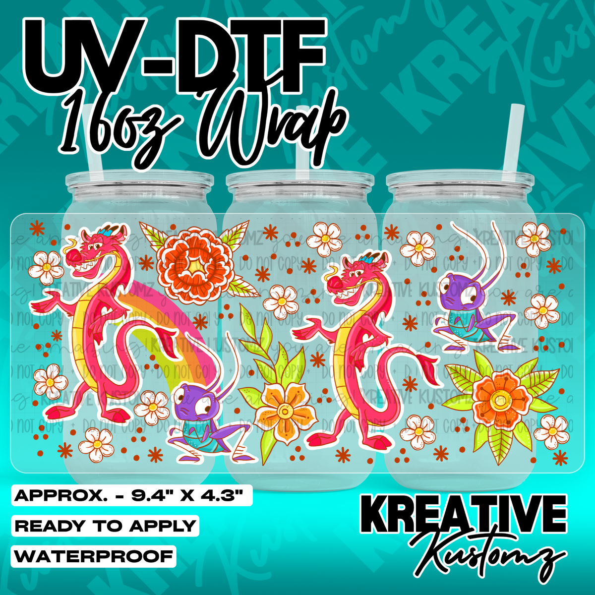 7056 | UV DTF Cup Wrap for 16oz Libbey Glass