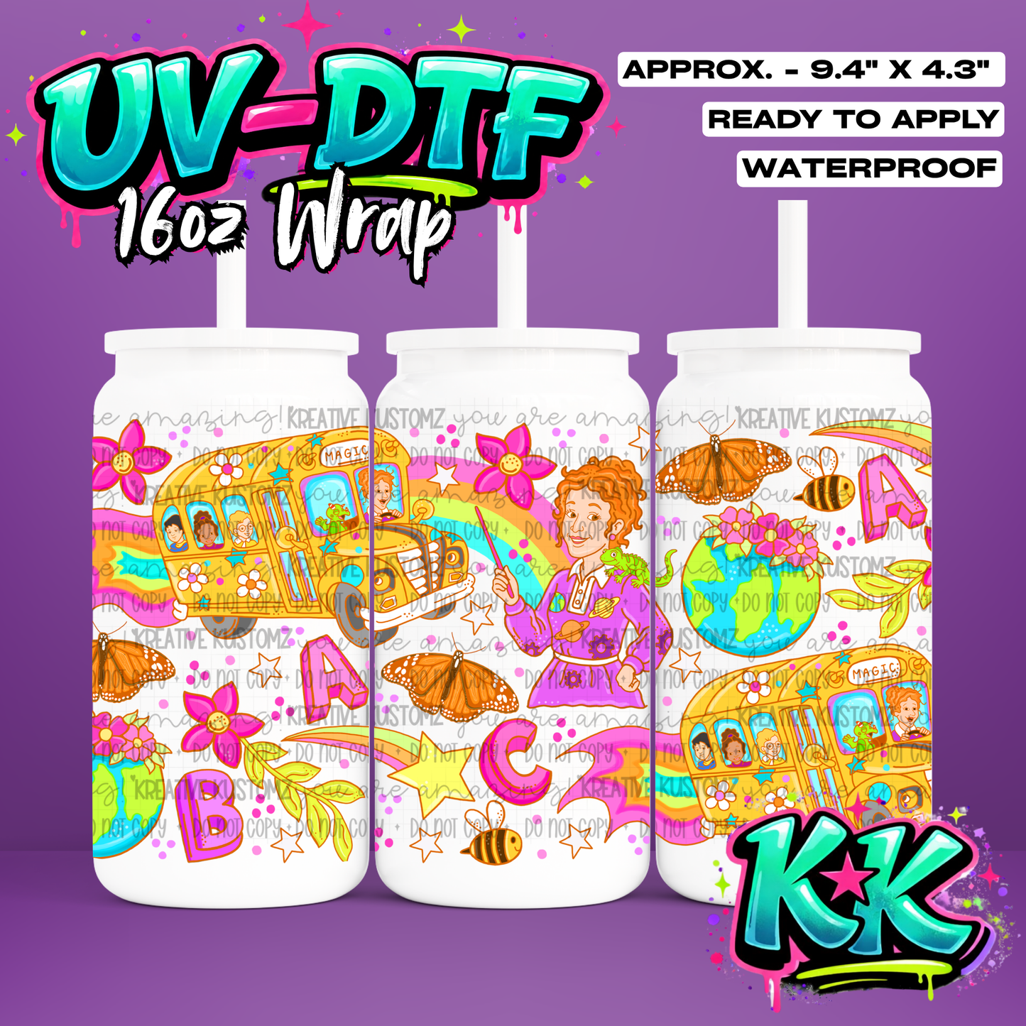 7058 | UV DTF Cup Wrap for 16oz Libbey Glass