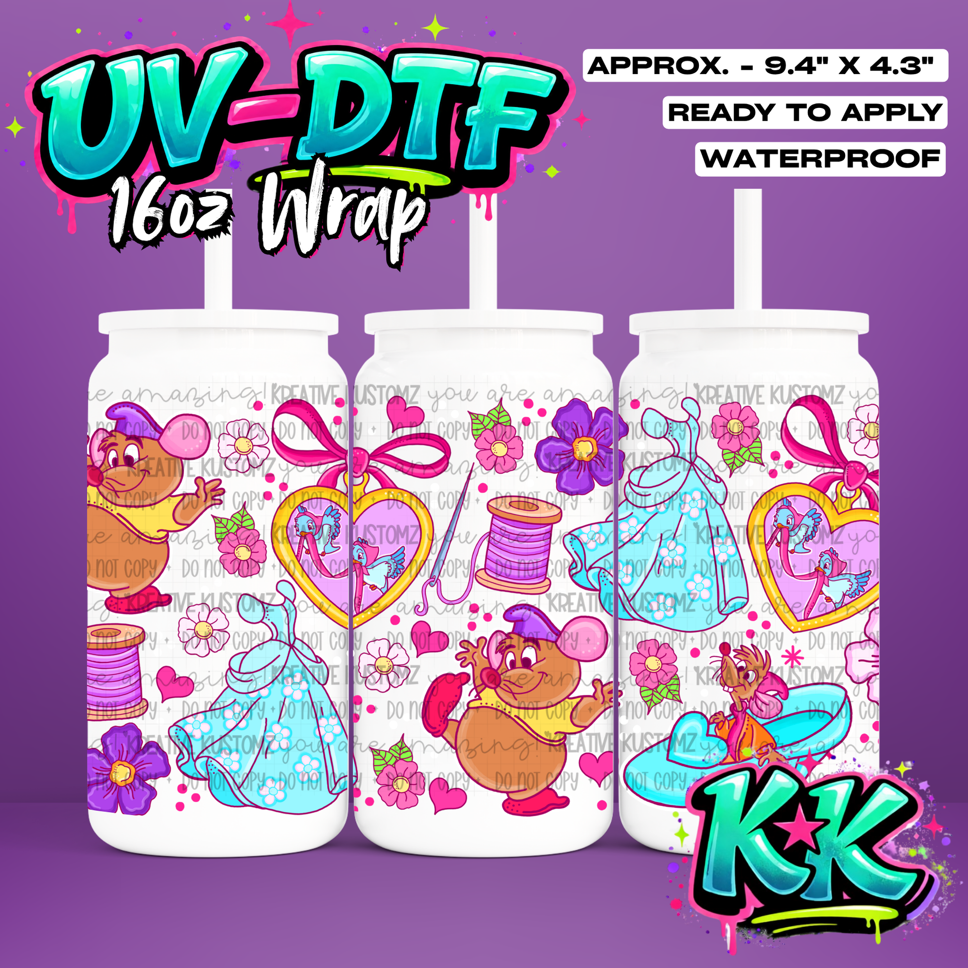 7063 | UV DTF Cup Wrap for 16oz Libbey Glass