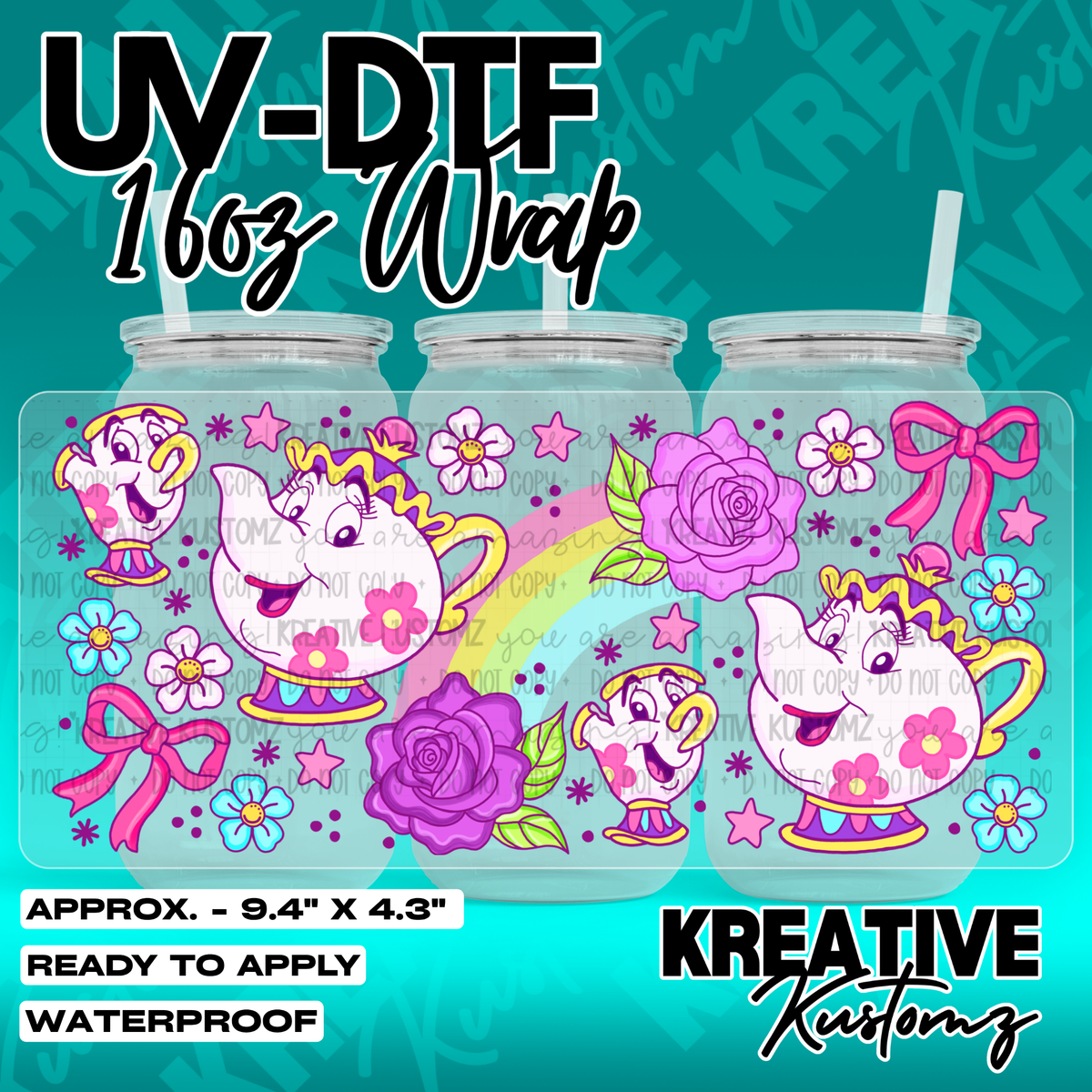 7064 | UV DTF Cup Wrap for 16oz Libbey Glass