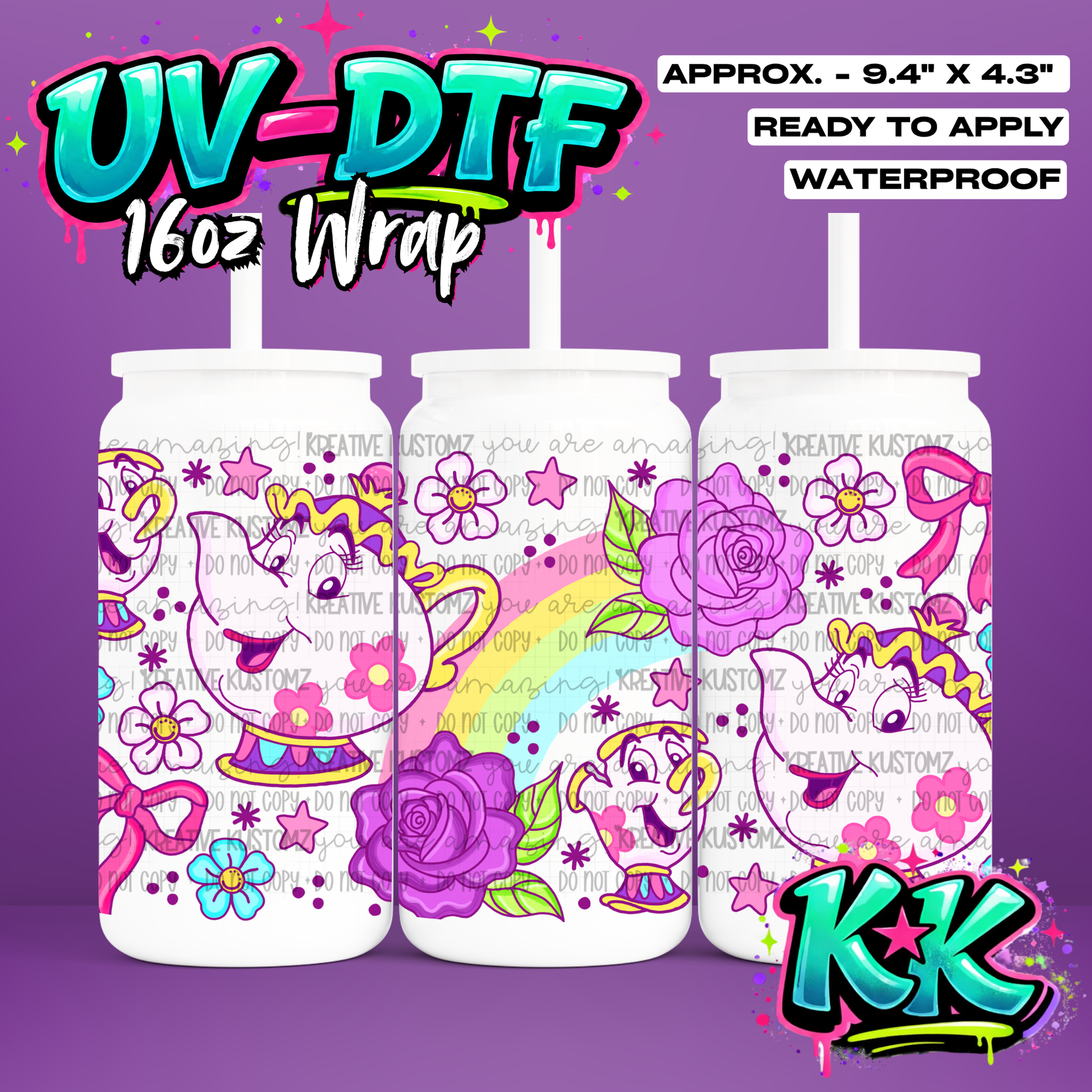 7064 | UV DTF Cup Wrap for 16oz Libbey Glass