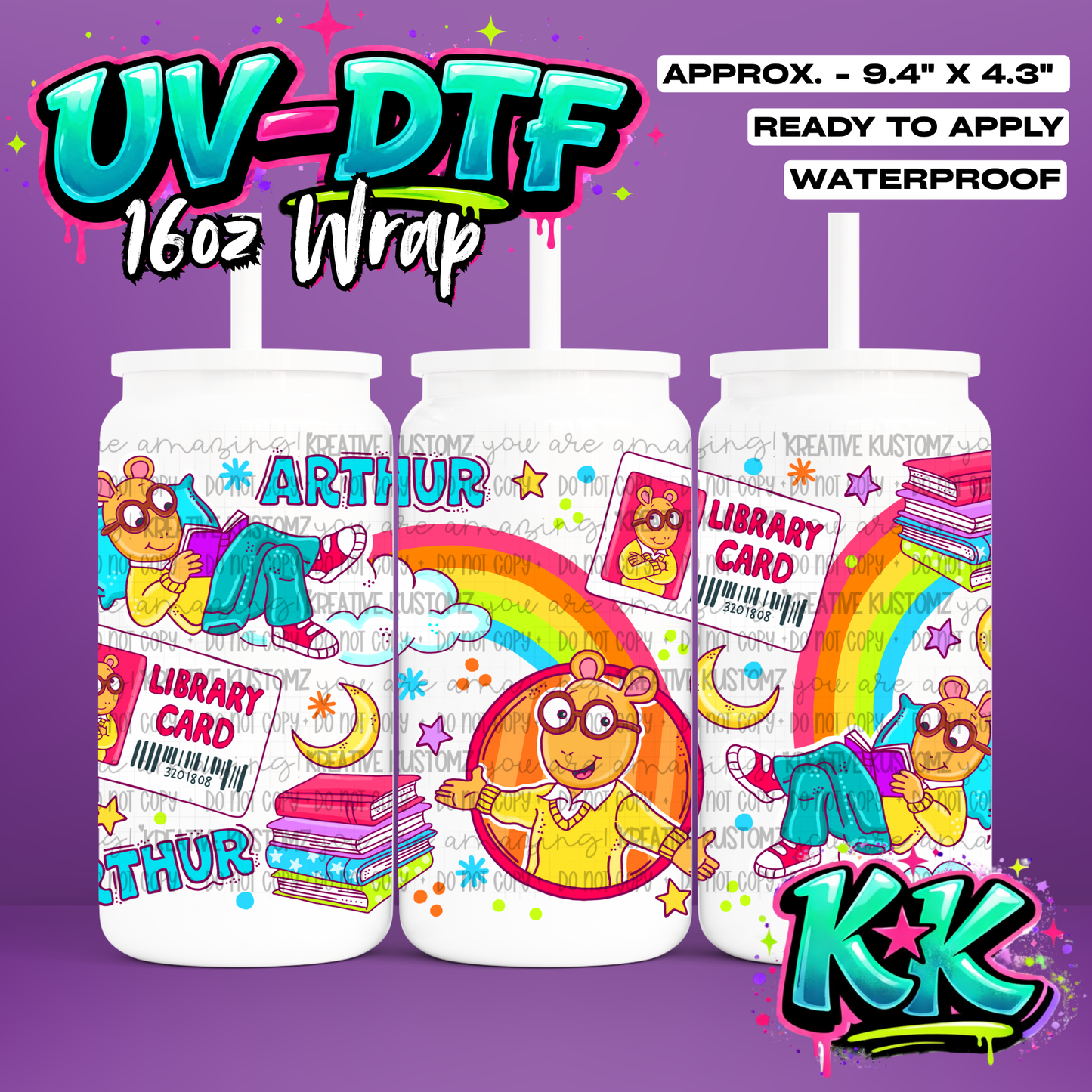 7065 | UV DTF Cup Wrap for 16oz Libbey Glass