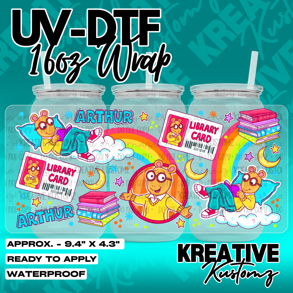 7065 | UV DTF Cup Wrap for 16oz Libbey Glass