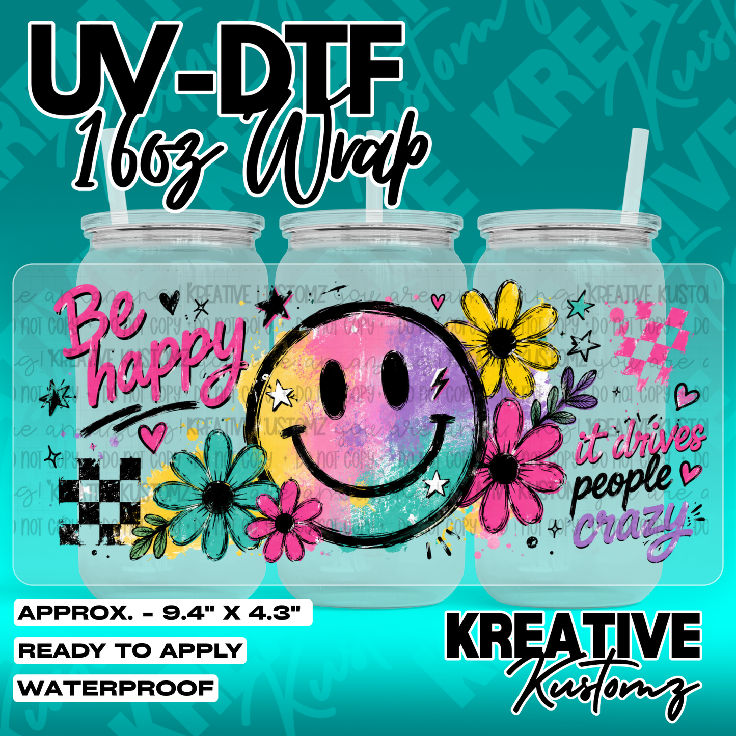 7070 | UV DTF Cup Wrap for 16oz Libbey Glass